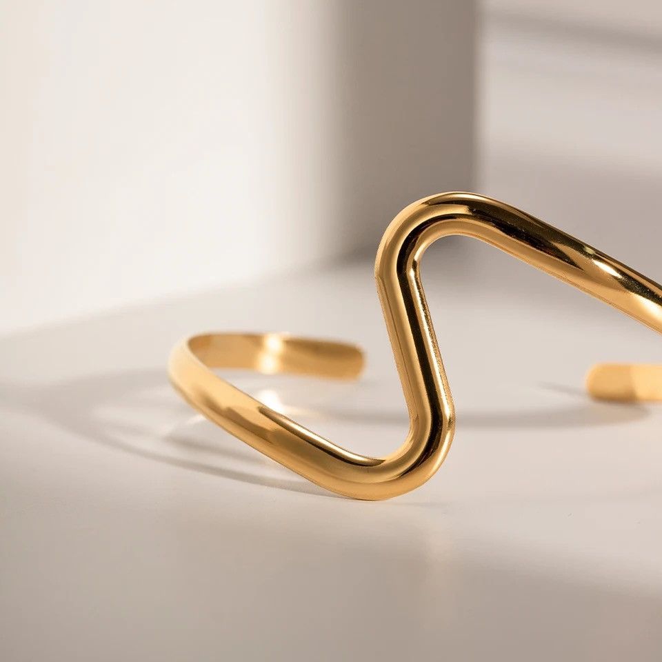 Jewelry Tendril Wave Cuff Bangle Bracelet Size ONE SIZE - 4 Thumbnail