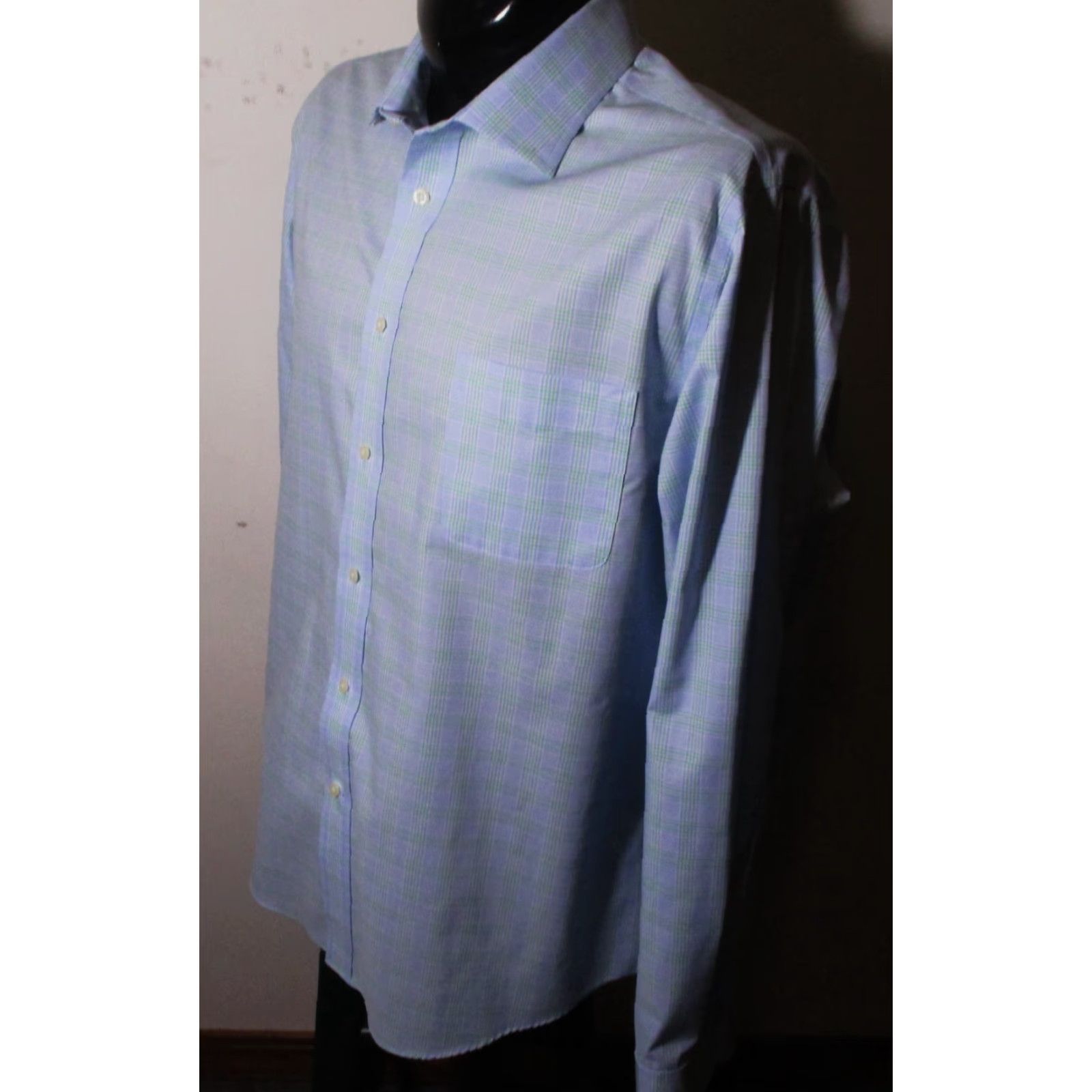 Ralph Lauren LAUREN Ralph Lauren Blue Long Sleeve Dress Shirt 18/36-37 2XL Mens Size 18 Classic Check Blue Shirt Size 48R - 4 Thumbnail