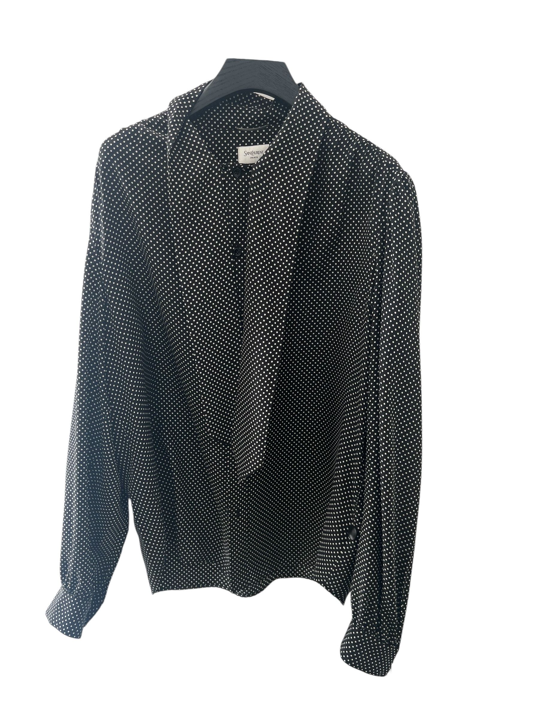 Saint Laurent Paris Saint Laurent Dotted Silk Shirt Size US L / EU 52-54 / 3 - 1 Thumbnail