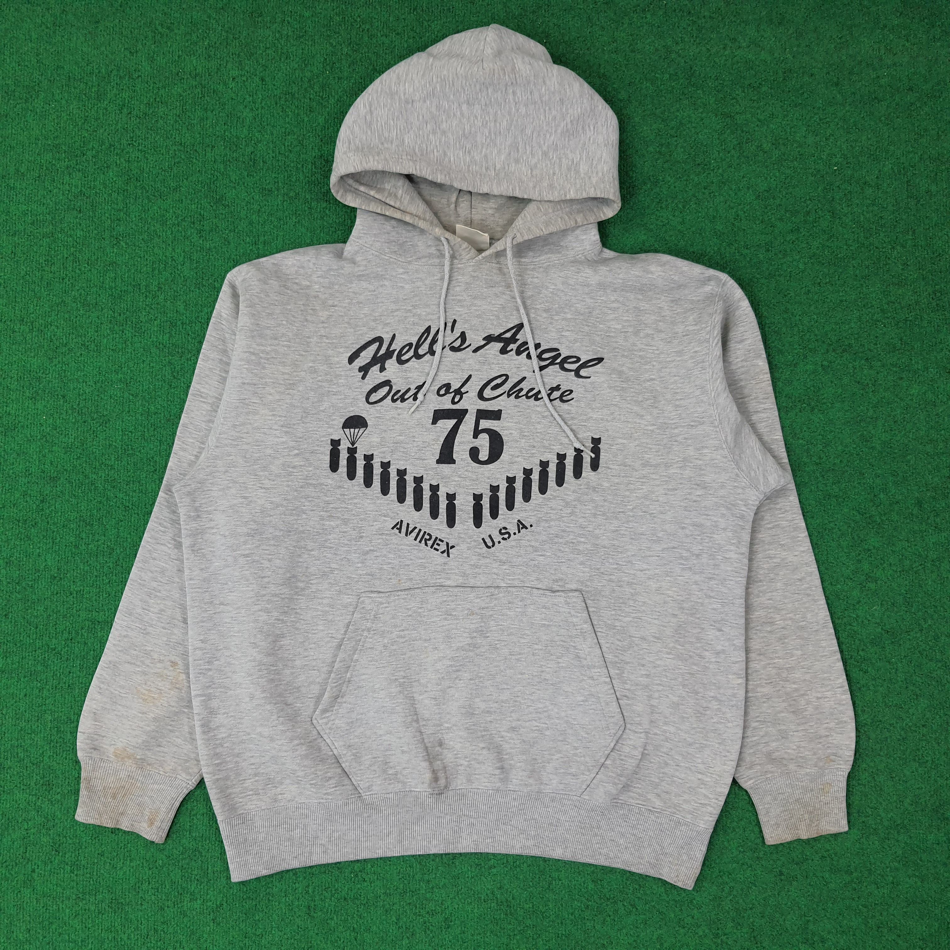 Avirex Vintage Avirex USA Hell's Angel Hoodie C227N5 Size US L / EU 52-54 / 3 - 1 Thumbnail