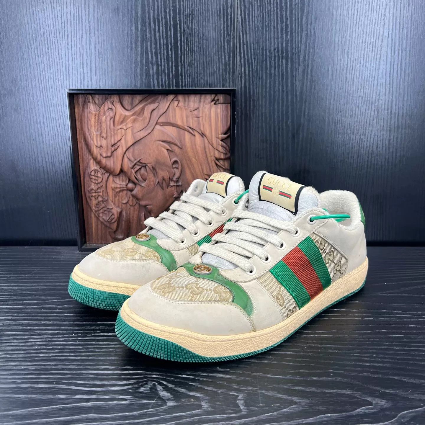 Gucci Gucci Gray Green Distressed Sneaker US 8.5 Like New Size US 8.5 / EU 41-42 - 1 Thumbnail