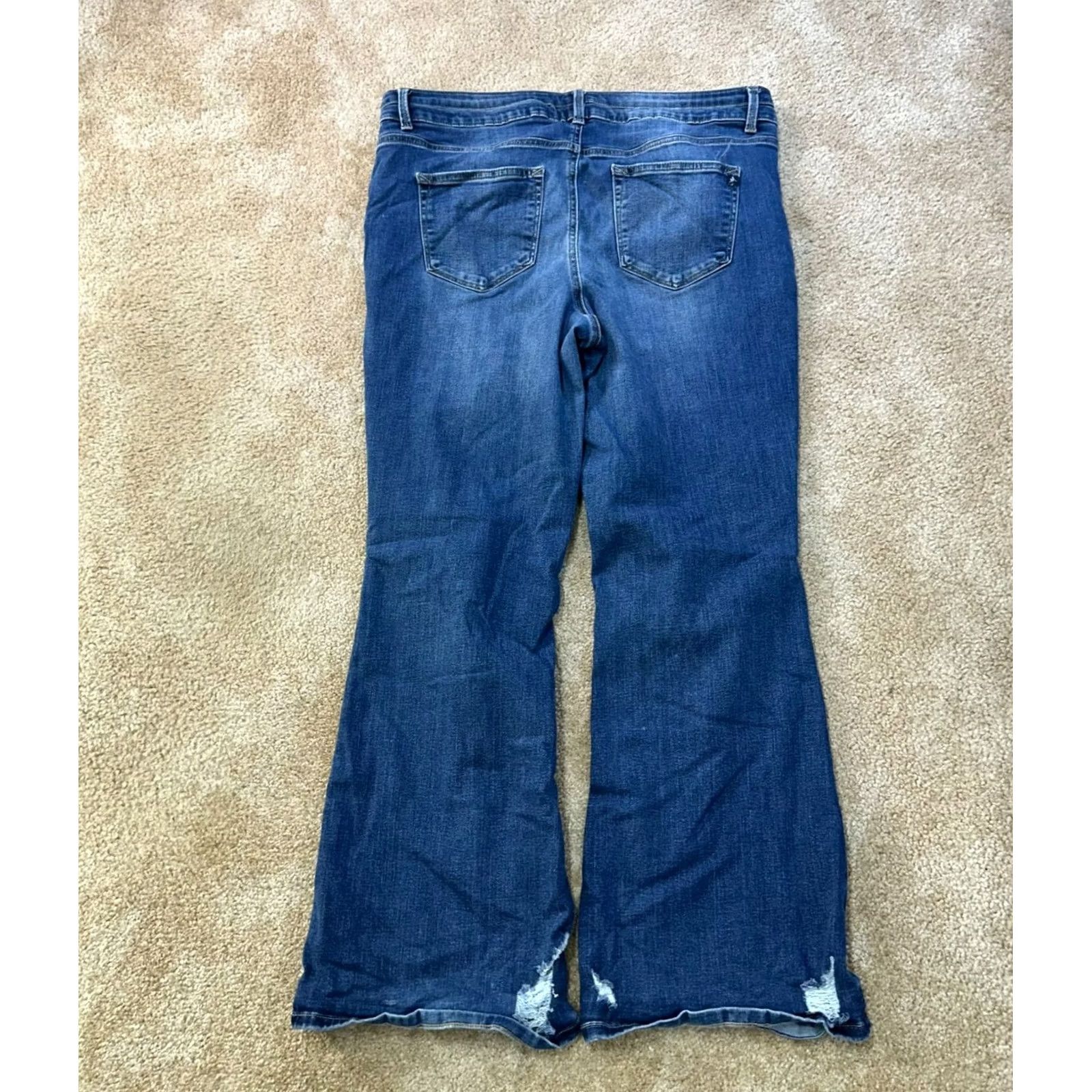 Vintage Maurices High Rise Flare Jeans Women's 18w Blue Denim Stretch Button fly Size 40" / US 18 - 7 Thumbnail