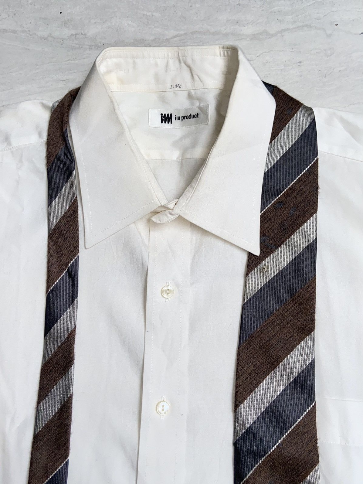 Issey Miyake Issey Miyake IM Product White 3/4 Sleeve Shirt Tie Size US L / EU 52-54 / 3 - 9 Thumbnail