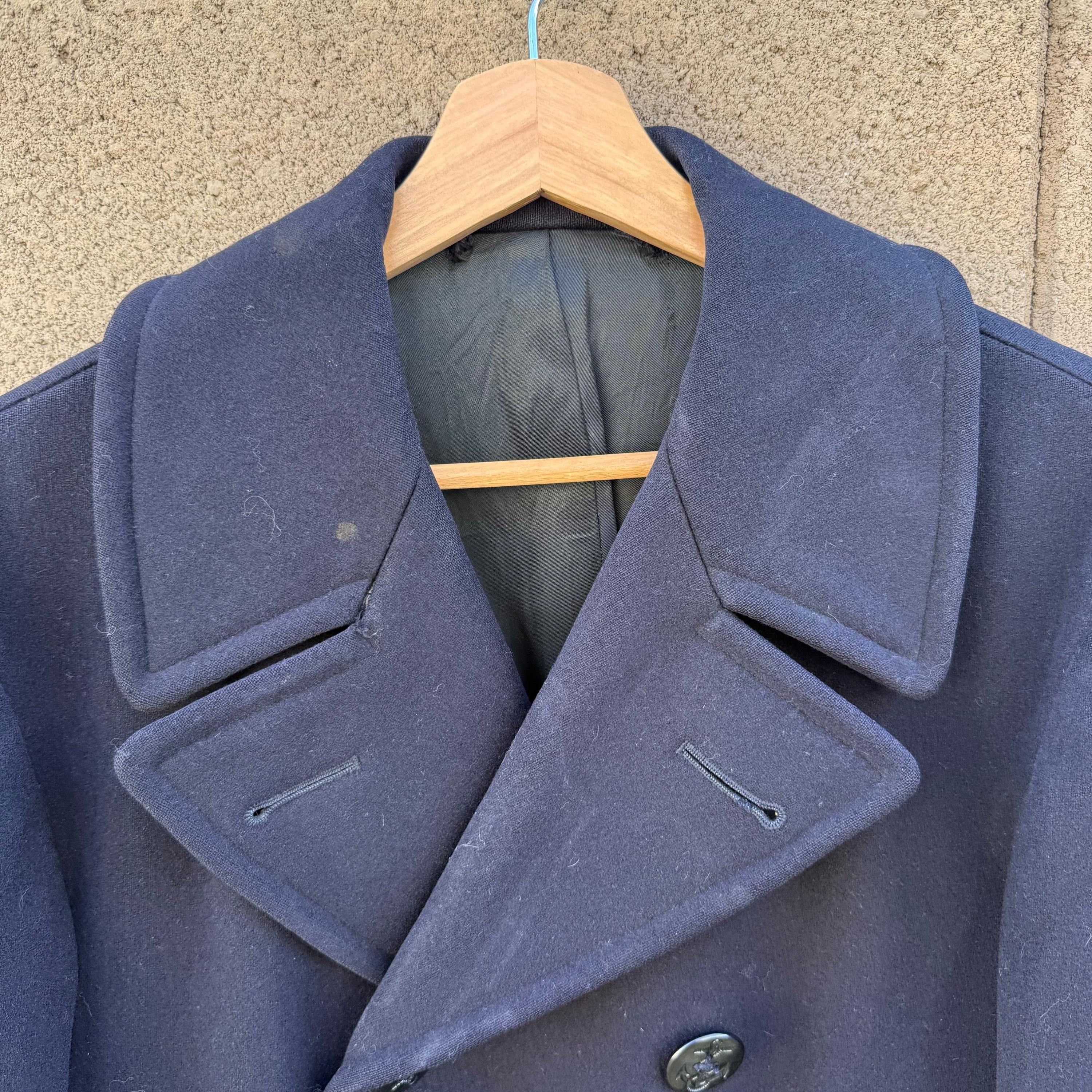 Vintage 40's USN Navy Wool Peacoat Dress Jacket Size US S / EU 44-46 / 1 - 3 Thumbnail