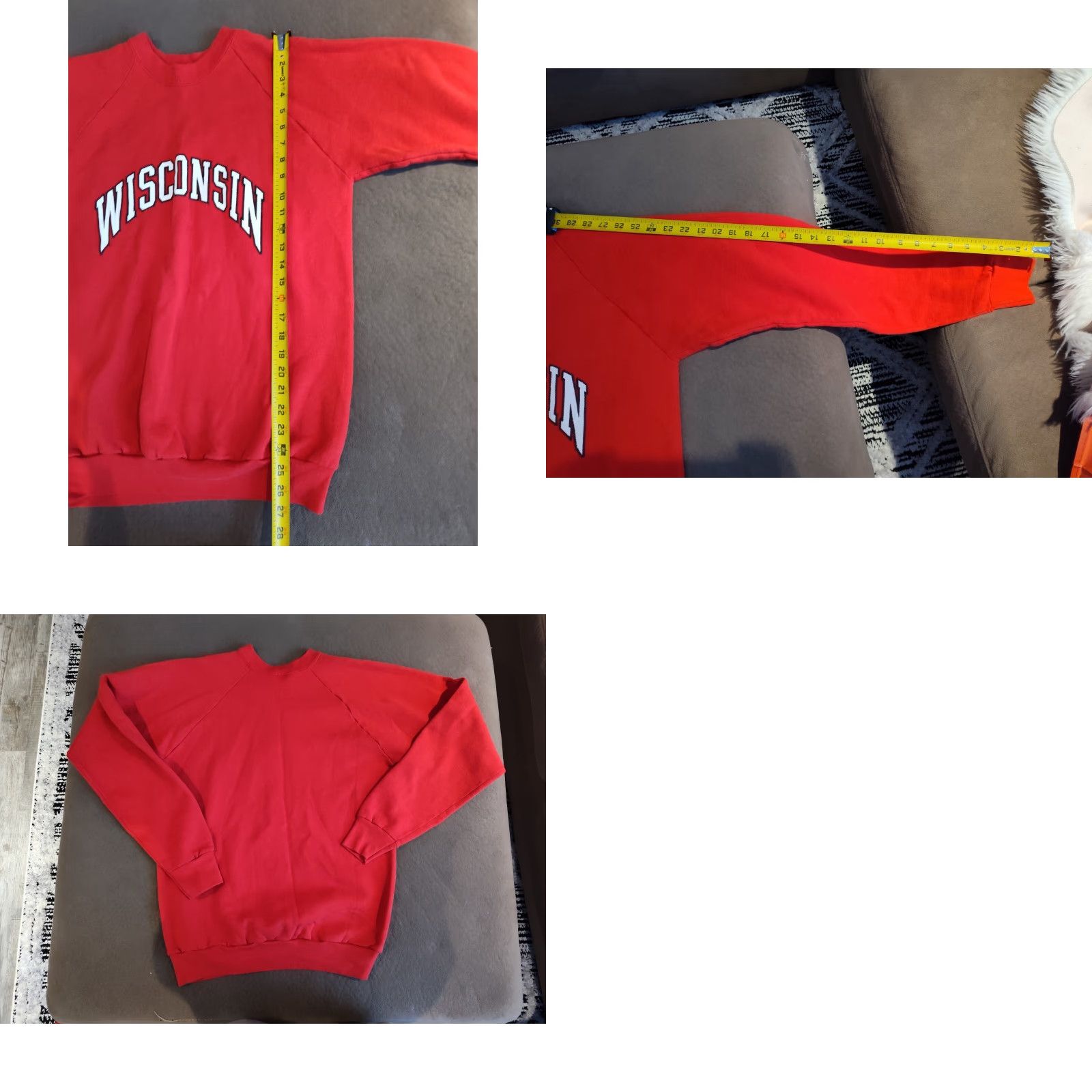 Vintage VINTAGE Screen Stars Wisconsin Spellout Crewneck Sweatshirt Men’s XL Red Graphic Print 90s NCAA University Madison Rose Bowl College Sweatshirt Size US XL / EU 56 / 4 - 8 Thumbnail