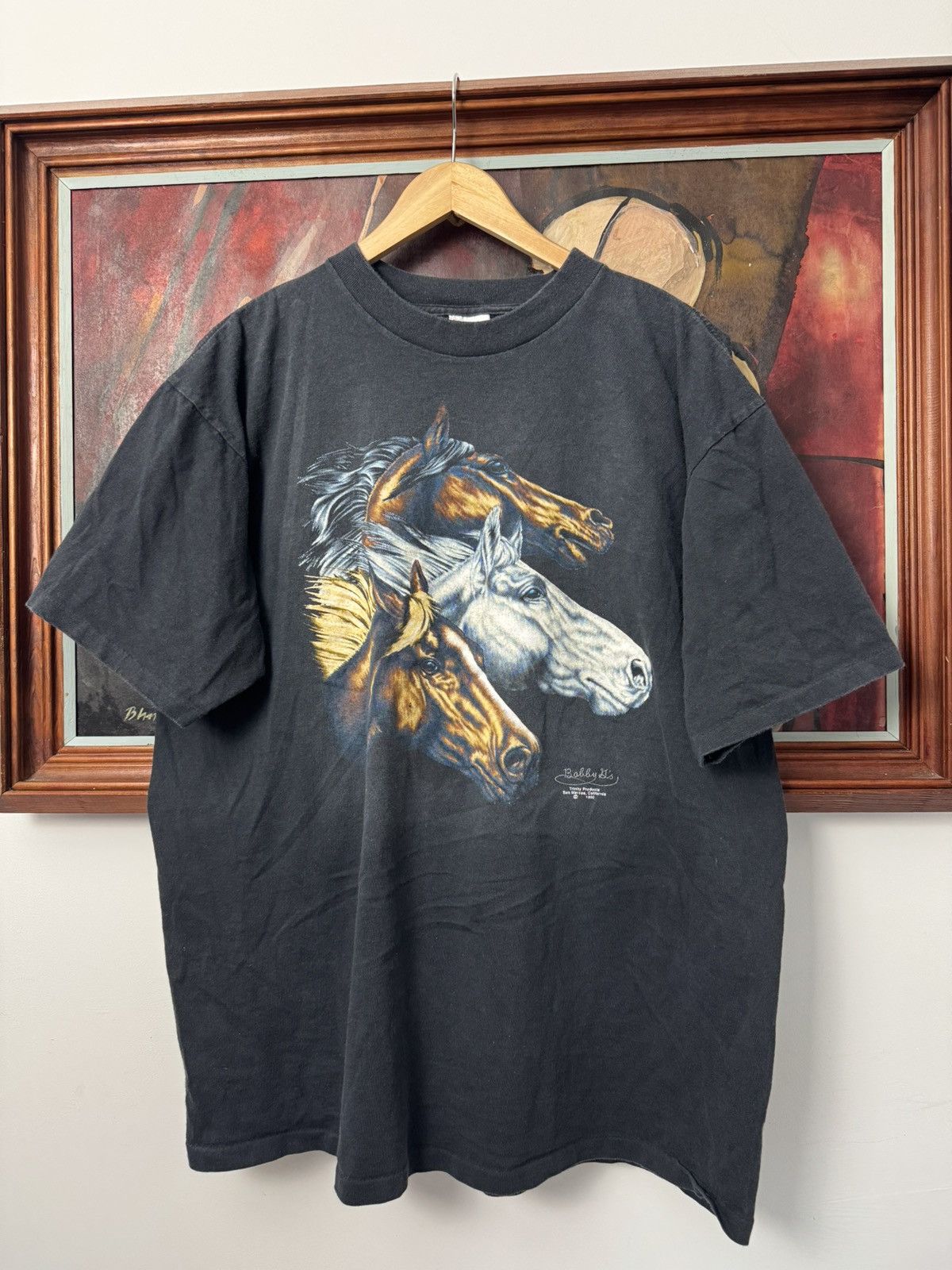 Vintage Vintage 1990 Og Art Horse T Shirt Big Print 90s Animals 
