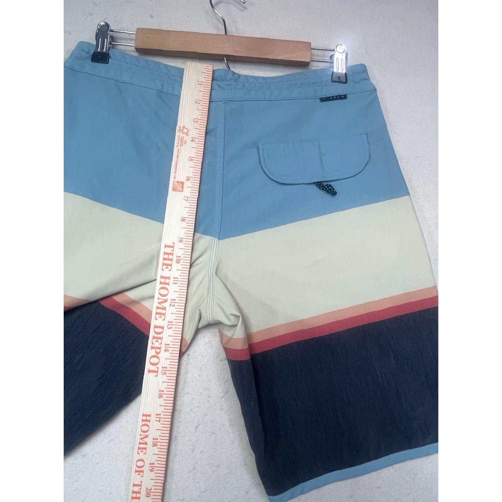 Vissla Vissla Board Short Mens 30 Colorblock Multicolor 90s Tropical Lifeguard Surfing Back Pocket Drawstring Size US 30 / EU 46 - 4 Thumbnail