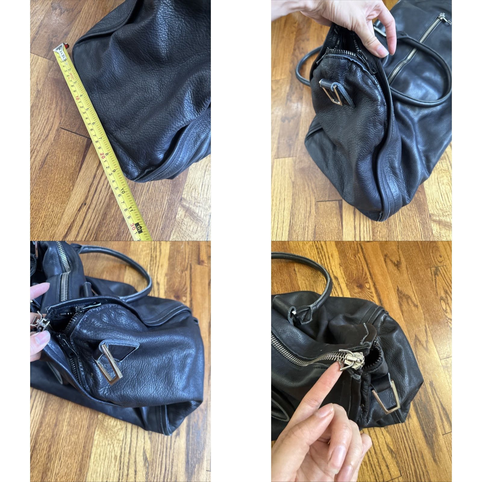 Vintage MUSIKA FRERE Handcrafted Leather Duffle Bag Men Black Leather Duffle Bag Size ONE SIZE - 8 Thumbnail
