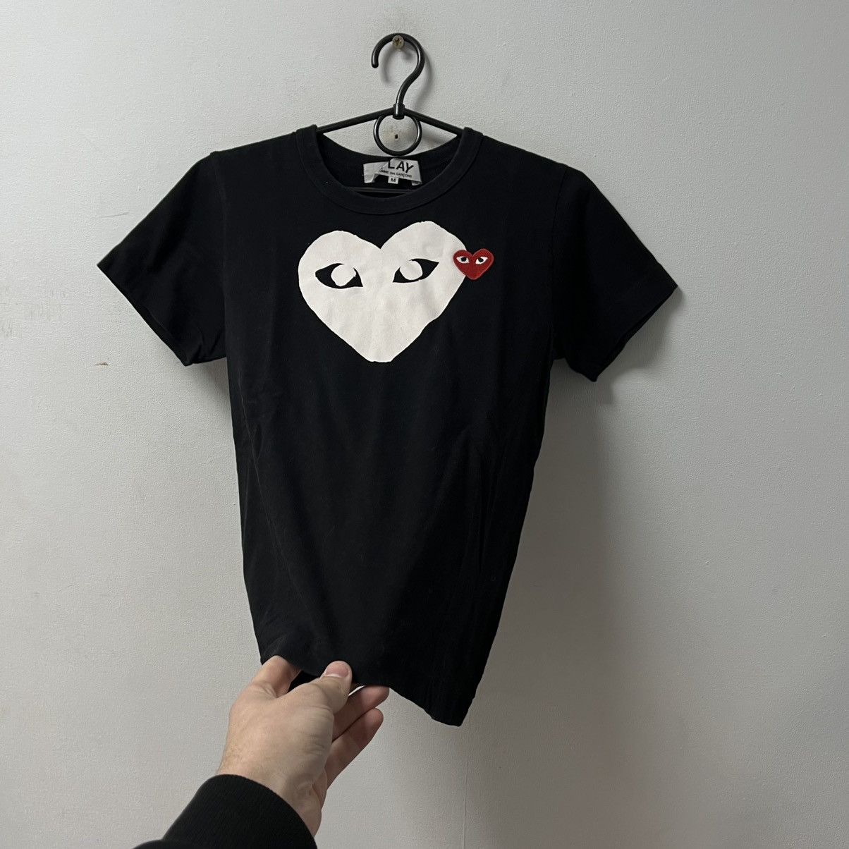Comme des Garcons PLAY Comme des Garçons Play T-Shirt Tee Double Hearts Big Logo Size US XS / EU 42 / 0 - 7 Thumbnail