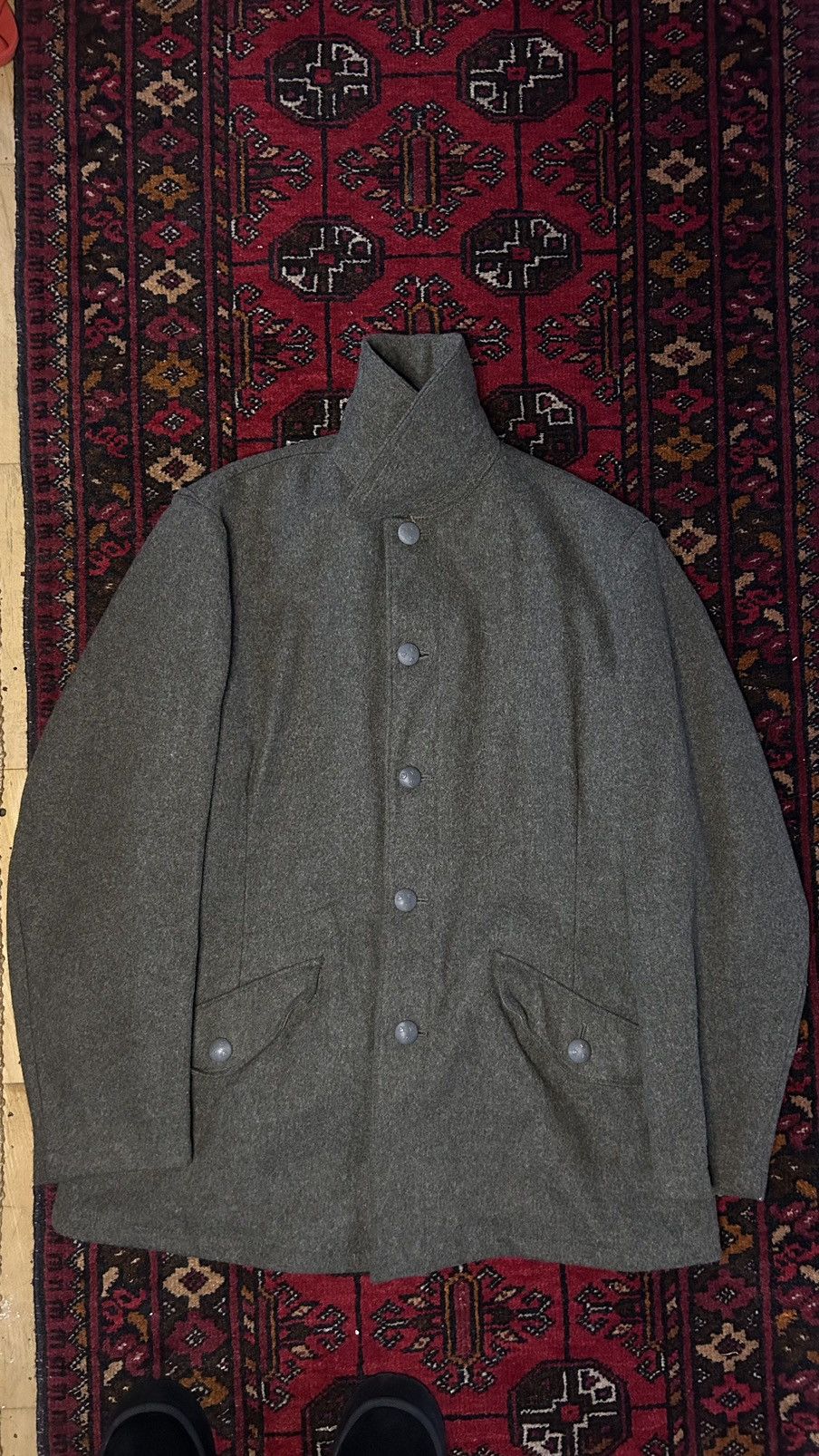 Vintage Swedish 1957 Military Wool Coat Size US L / EU 52-54 / 3 - 2 Thumbnail