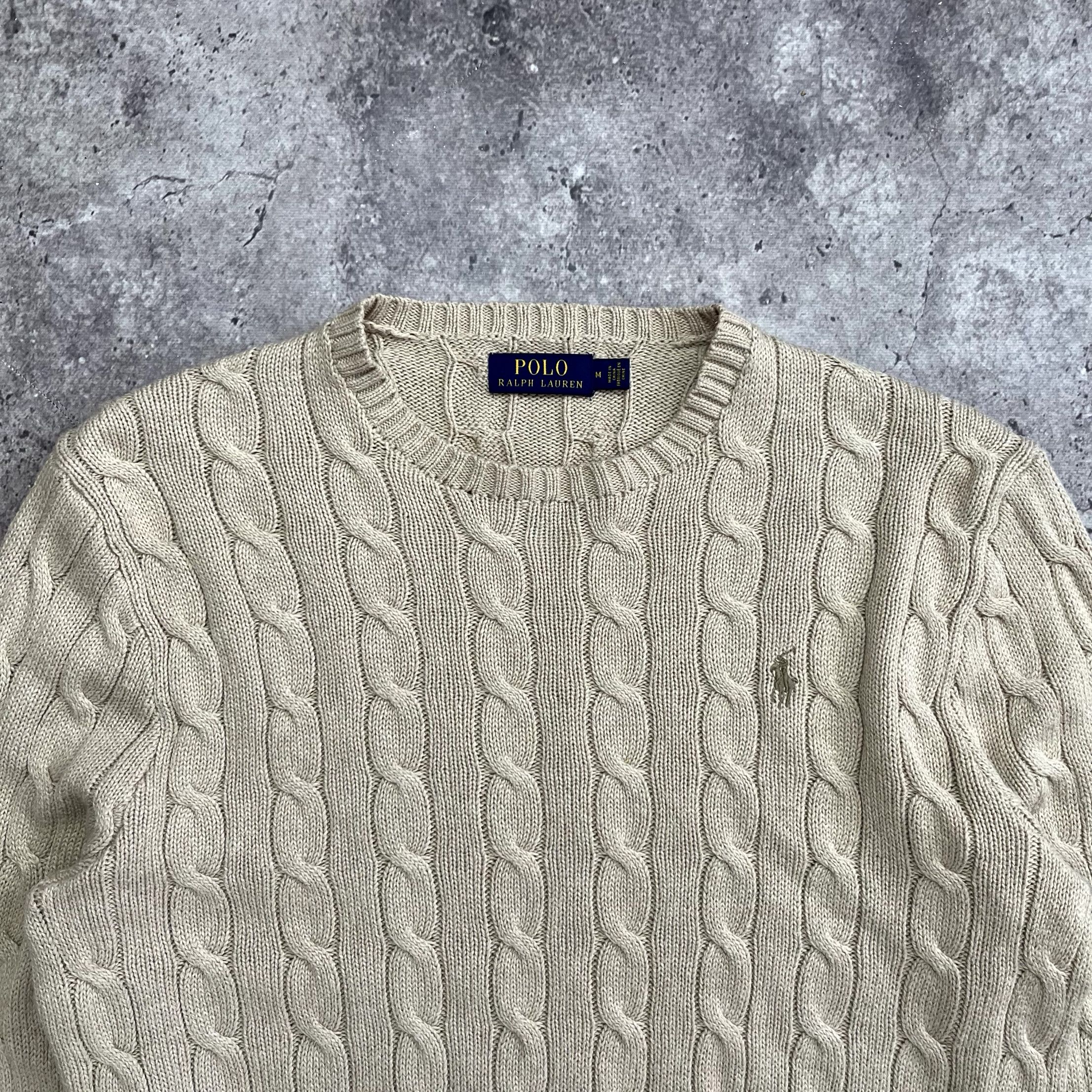 Polo Ralph Lauren Polo Ralph Lauren Cable Knit Cotton Biege Sweater Size M Size US M / EU 48-50 / 2 - 2 Thumbnail