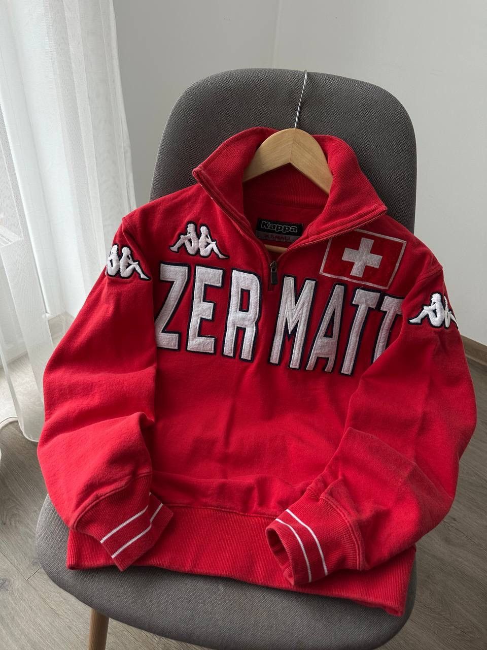 Japanese Brand × Kappa × Vintage Vintage Zermatt Red Swiss Kappa Zip Hoodie Size US S / EU 44-46 / 1 - 9 Thumbnail