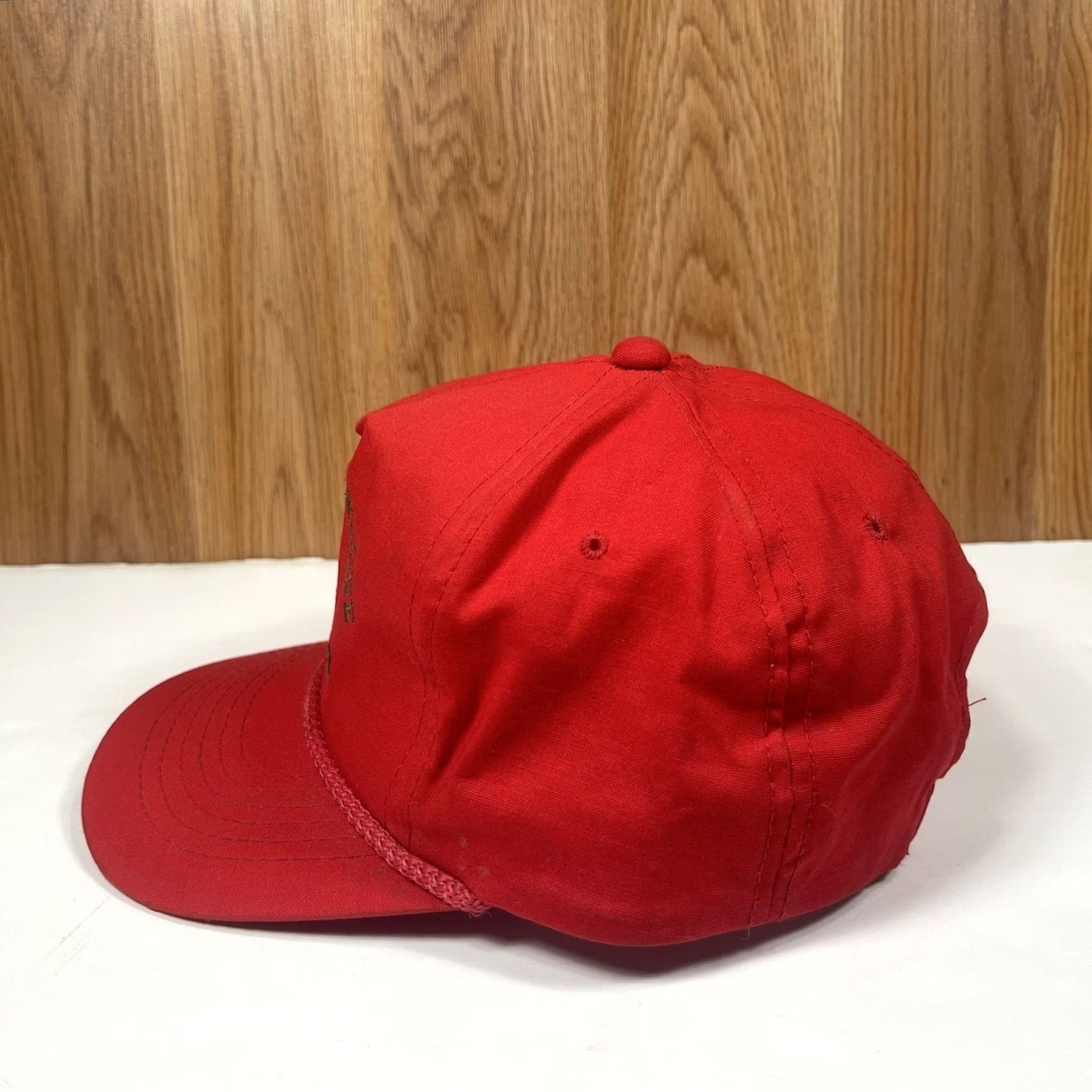 Vintage VINTAGE YoungAn Essex Hat Adults Red Snapback Rope Trucker Baseball Cap Men Adjustable Red Rope Trucker Hat Size ONE SIZE - 4 Thumbnail