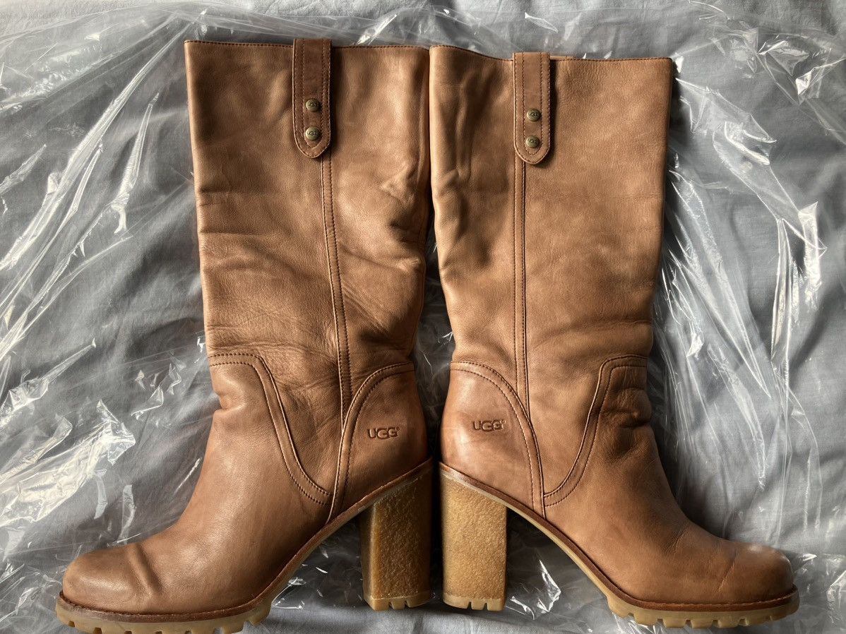 Ugg UGG Soft Leather Mid-Calf Boots in Camel Colour Size US 9 / IT 39 - 11 Thumbnail