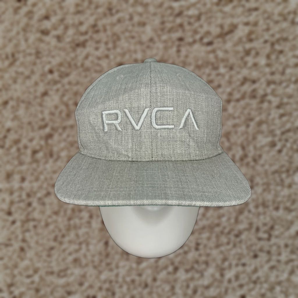 RVCA RVCA Hat Cap Snap Back Adult One Size Gray Embroidered Acrylic Wool Blend Skate 90s, Beach Mens Size ONE SIZE - 1 Thumbnail