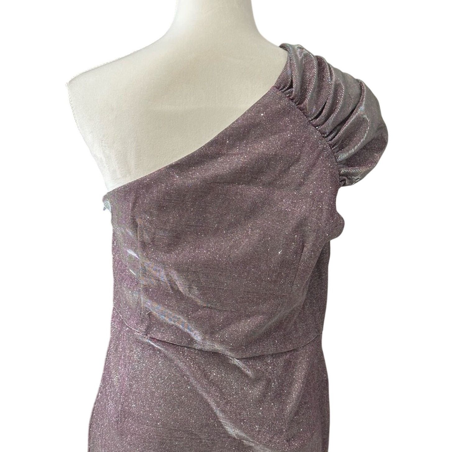 Other Area Sheath Dress One Shoulder Lightweight Metallic L NWOT Size L / US 10 / IT 46 - 5 Thumbnail