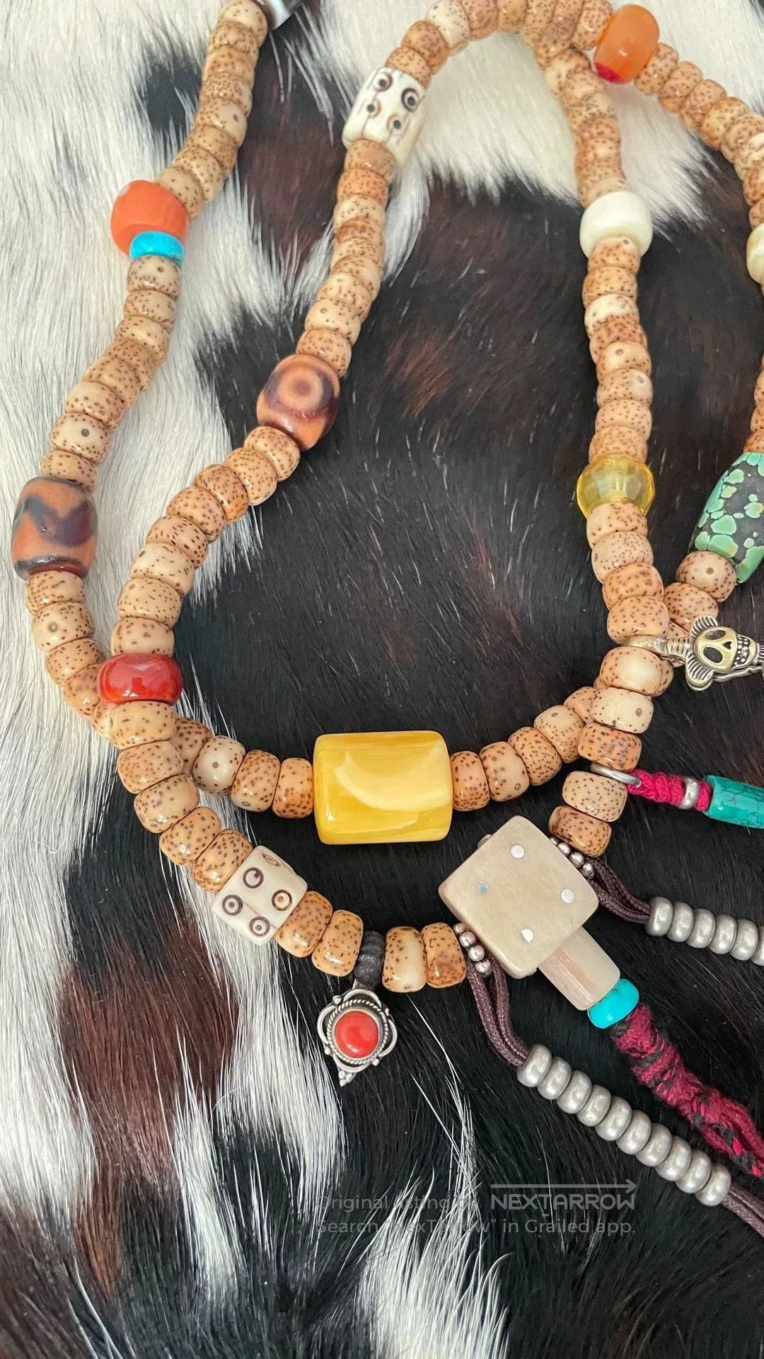 Japanese Brand Tibetan Cow Bone 108 Bead Bracelet. Size ONE SIZE - 6 Thumbnail