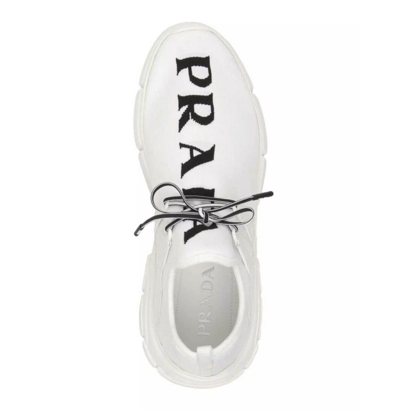 Prada Prada Mens XY Logo Sock White Black Knit Flat Trainer Size US 13 / EU 46 - 7 Thumbnail