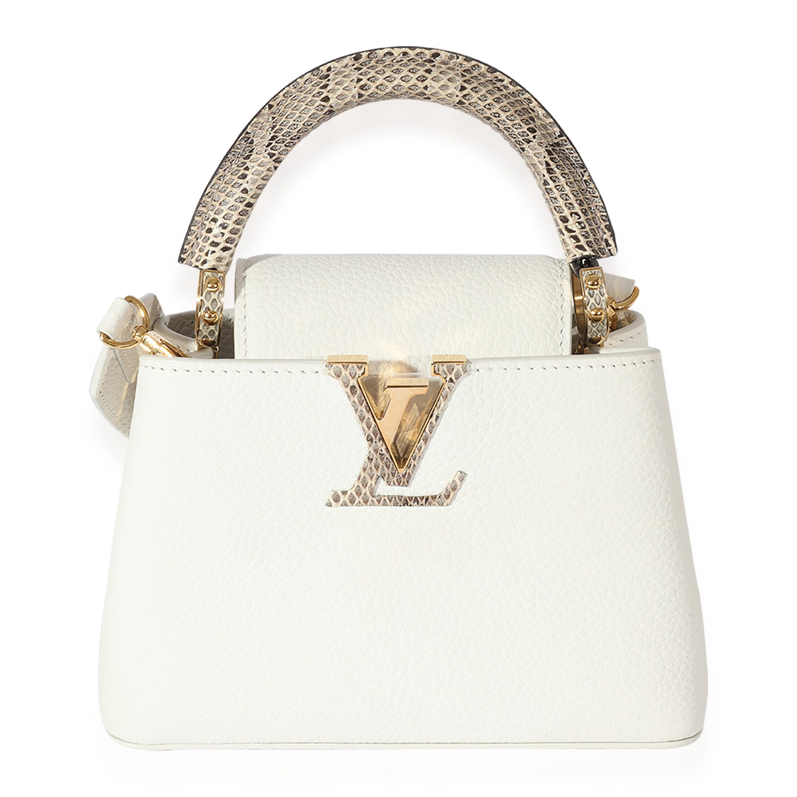 Louis Vuitton Snow White Taurillon & Python Mini Capucines