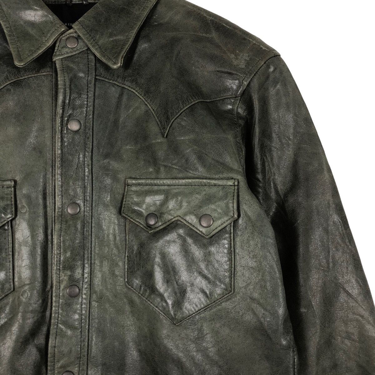 Genuine Leather Doghouse western leather shirt snap button up Size US S / EU 44-46 / 1 - 6 Thumbnail