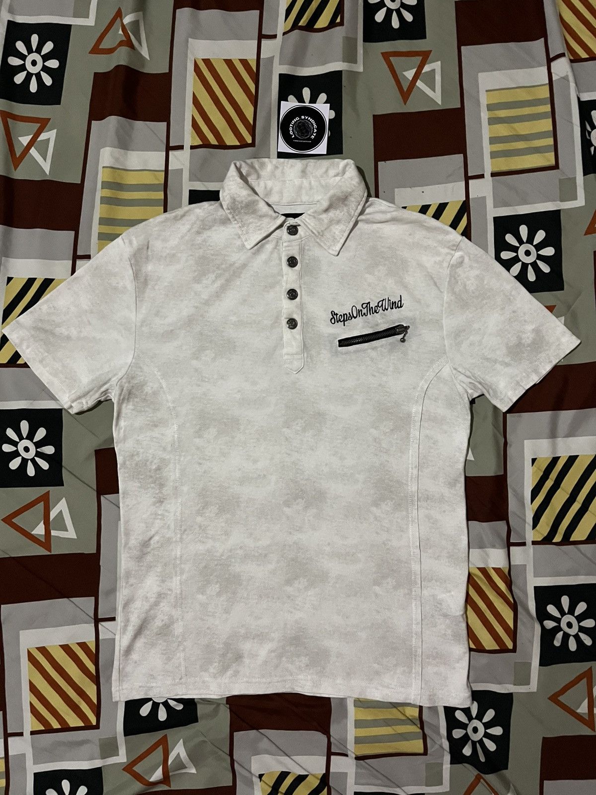 In The Attic × Japanese Brand In The Attic Homme Grey Tie Dye Polo Shirt Size US L / EU 52-54 / 3 - 1 Thumbnail