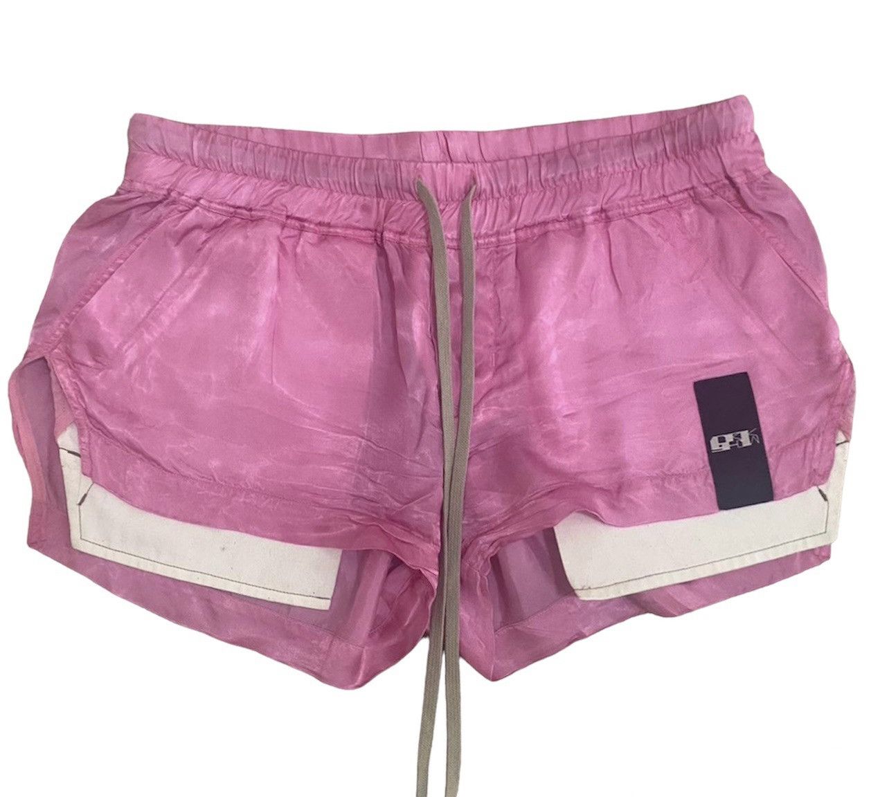 image of Rick Owens Panelled Drawstring Shorts in Pink, Women's (Size 30)