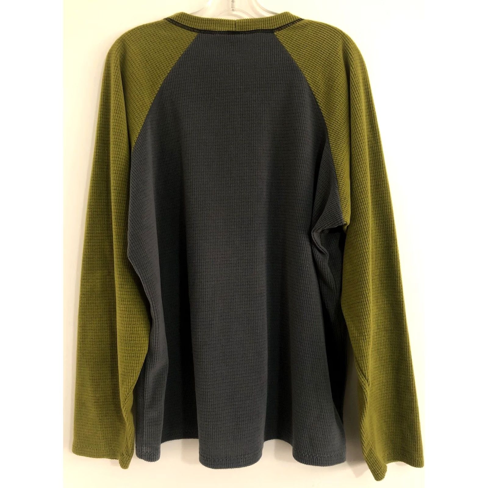 Melanzana Melanzana Mens Long Sleeve Microgrid Shirt XL Green & Grey Crew Neck Pullover Casual Outdoor Size US XL / EU 56 / 4 - 6 Thumbnail