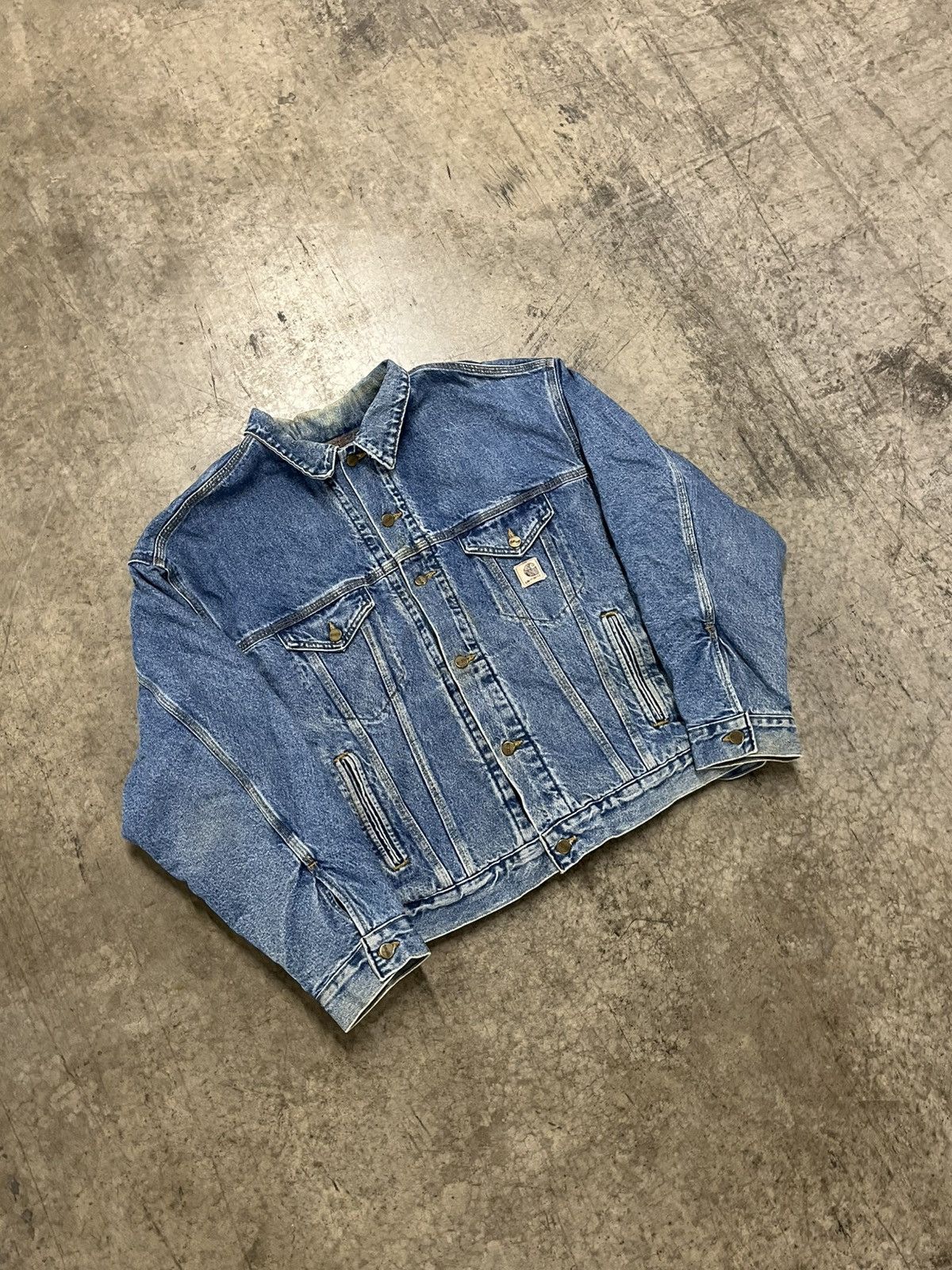 Carhartt × Vintage Carhartt denim trucker jacket blanket lined rare hype Size US XL / EU 56 / 4 - 3 Thumbnail