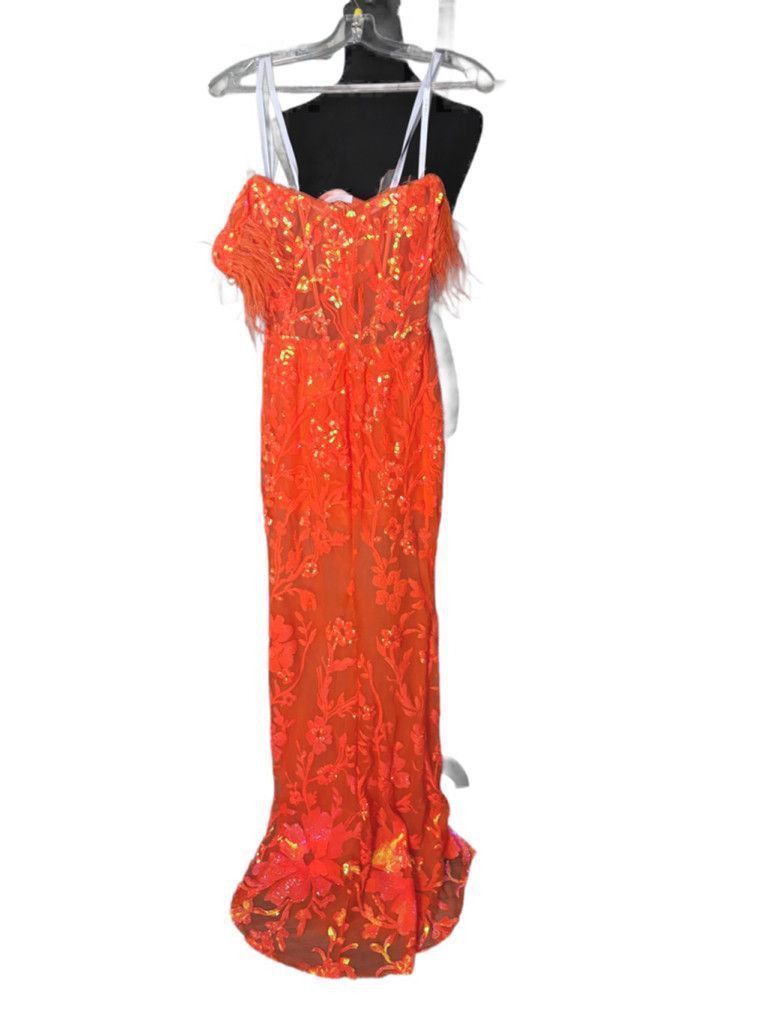 Nordstrom Women's Lucci Lu Dress, Orange, Size 6 Size M / US 6-8 / IT 42-44 - 4 Thumbnail