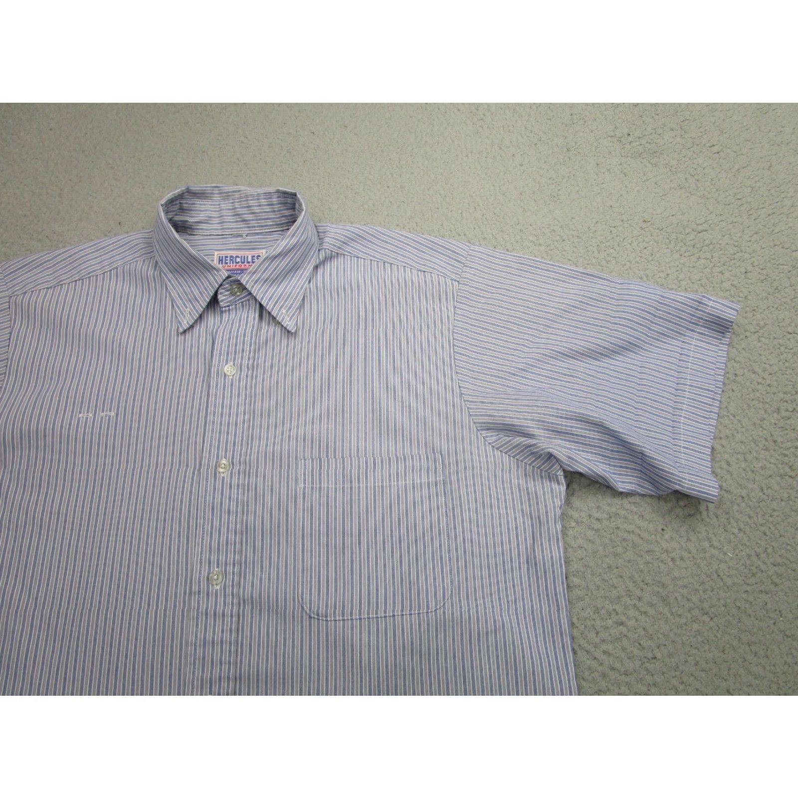 Vintage VINTAGE Hercules Cotton Blend Button-Up Shirt Mens Large Blue Striped 80s USA Workwear Size US L / EU 52-54 / 3 - 2 Thumbnail
