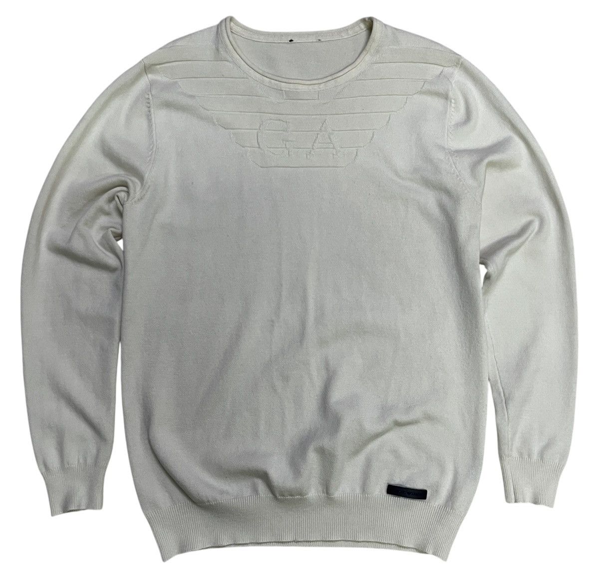 Giorgio Armani × Vintage Giorgio Armani Logo Knit Sweatshirt Size S / US 4 / IT 40 - 1 Thumbnail