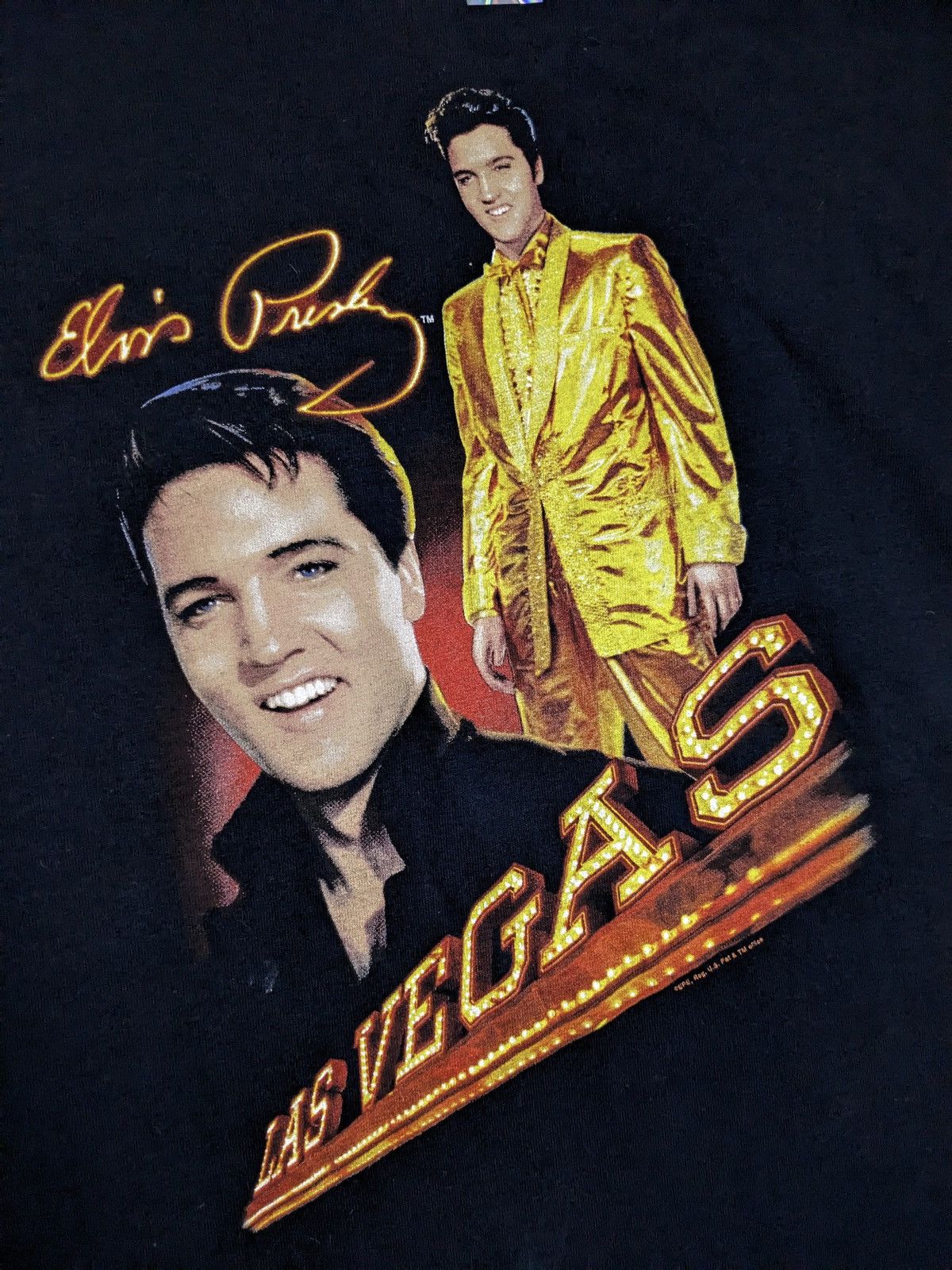 Band Tees Vintage Elvis Presley T-shirt Large Black Graphic Tee Y2K Size US L / EU 52-54 / 3 - 2 Thumbnail