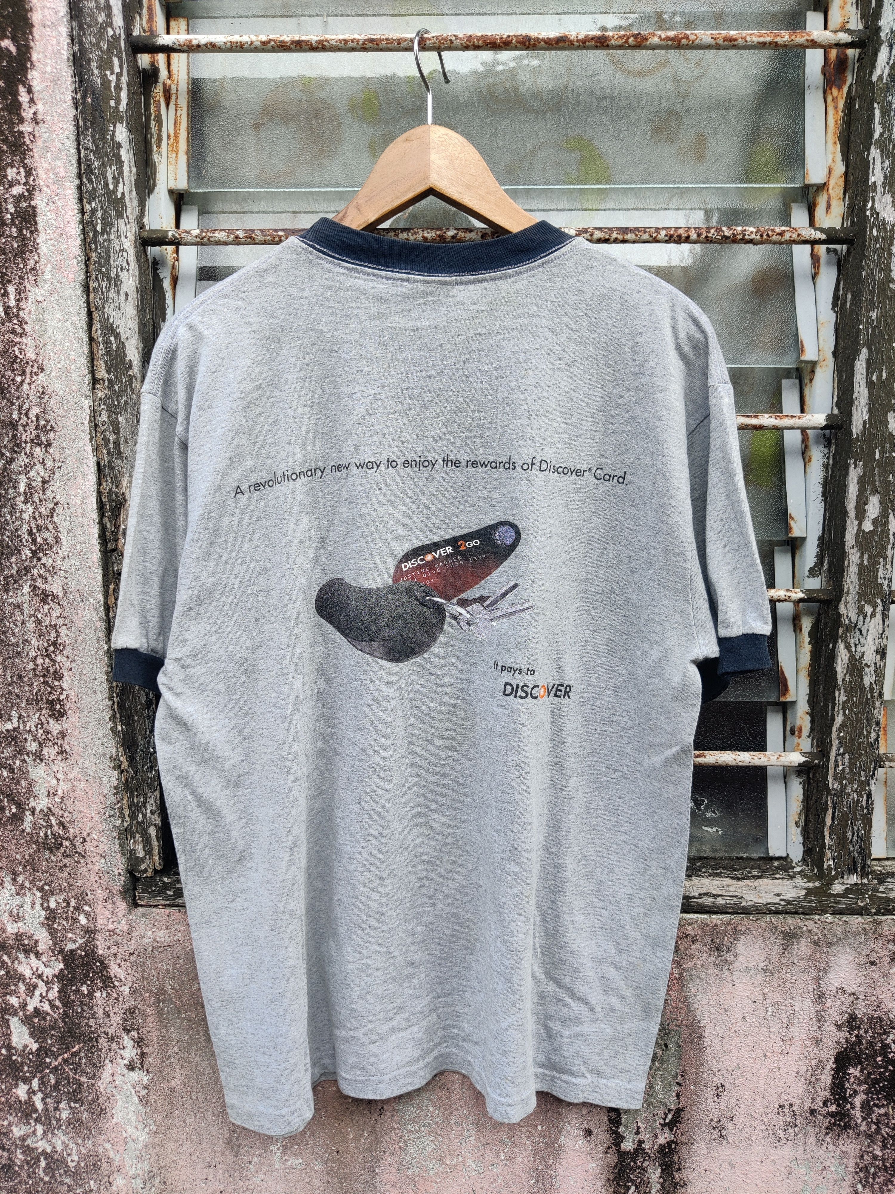 Vintage Vintage Discover 2Go Credit Card Promo Ringer Shirt Size US M / EU 48-50 / 2 - 2 Thumbnail