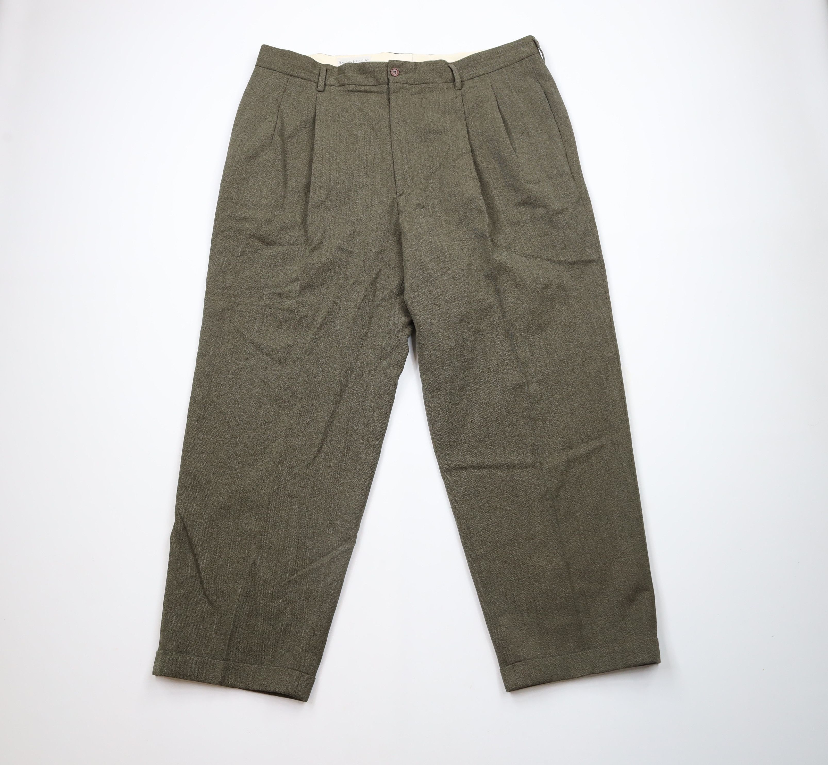 Banana Republic Vintage 90s Banana Republic Pleated Wide Leg Pants Green Size US 40 / EU 56 - 1 Thumbnail