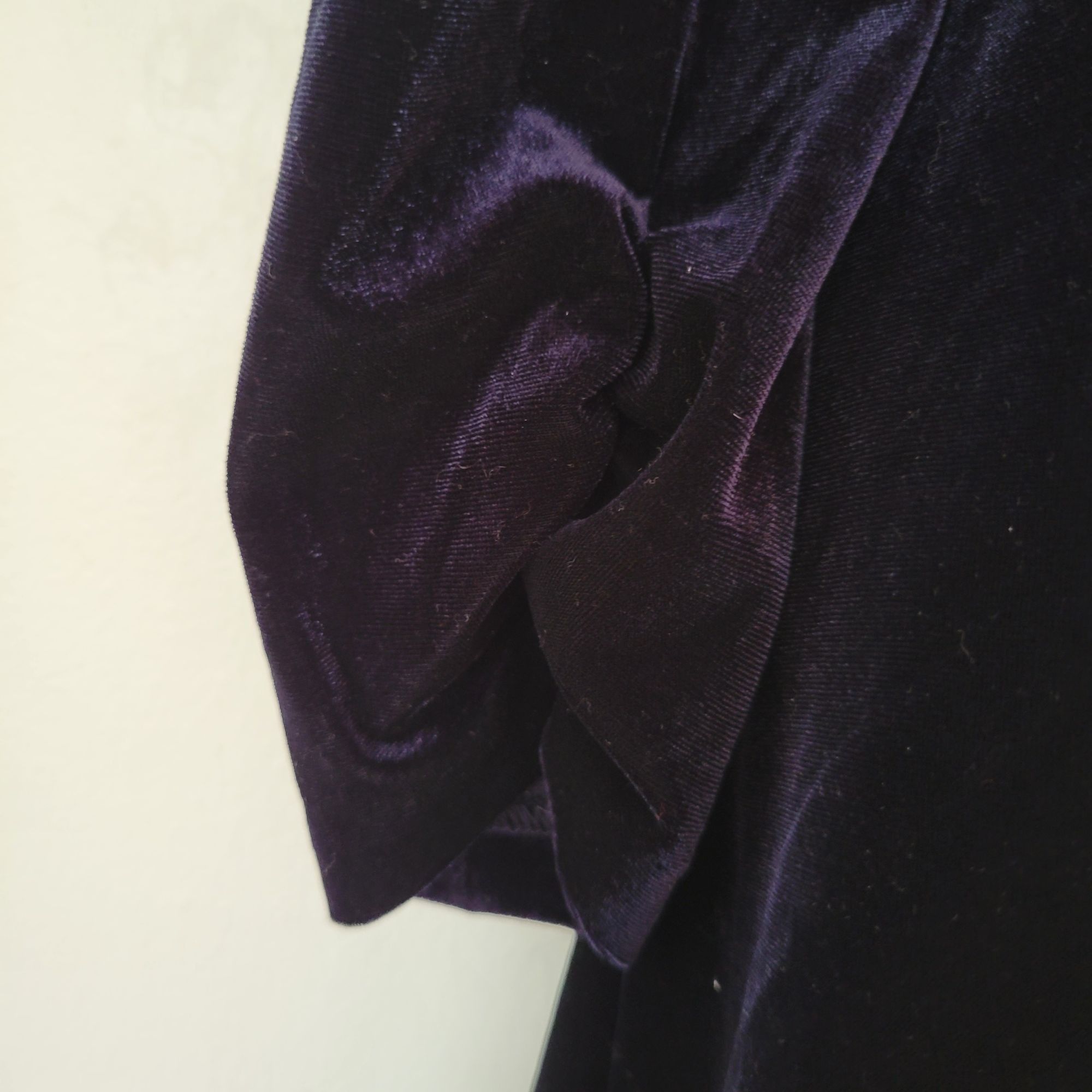 Anthropologie NEW Eliza J Navy Blue Velvet Long Sleeve Midi Dress 8 V Neck Size M / US 6-8 / IT 42-44 - 7 Thumbnail