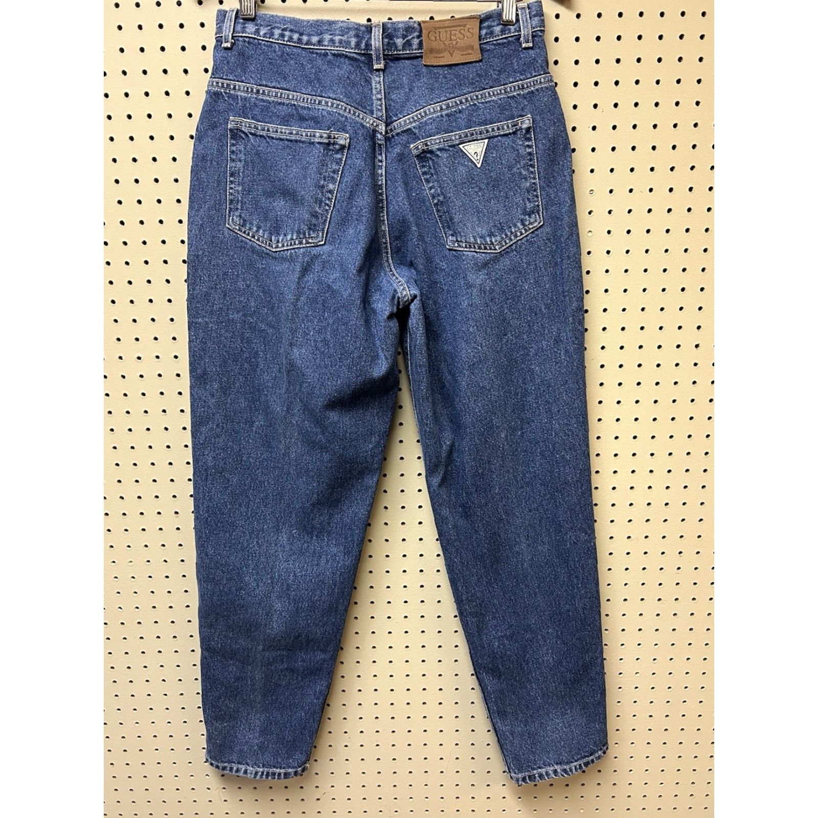 Guess VINTAGE Guess Jeans Mens 31x31 Tapered Cotton Blue Denim 10075-30 7 Pocket Jeans Size US 31 - 2 Thumbnail