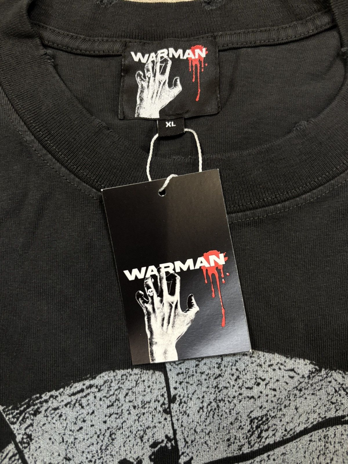Vintage Warman Broken Skull Graphic T-Shirt, Washed Black Size US XL / EU 56 / 4 - 8 Thumbnail