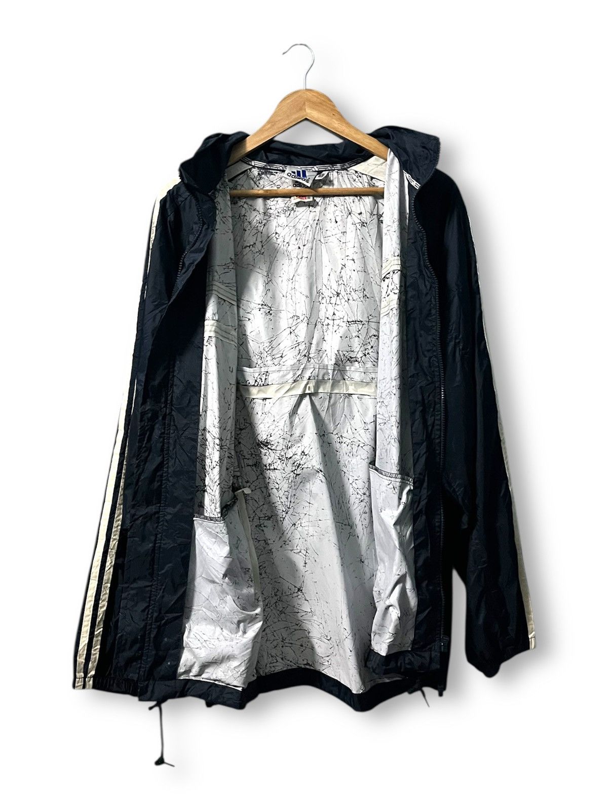 Adidas 90s Adidas Nylon Drill Windbreaker Jacket Navy Blue Active Size US M / EU 48-50 / 2 - 7 Thumbnail