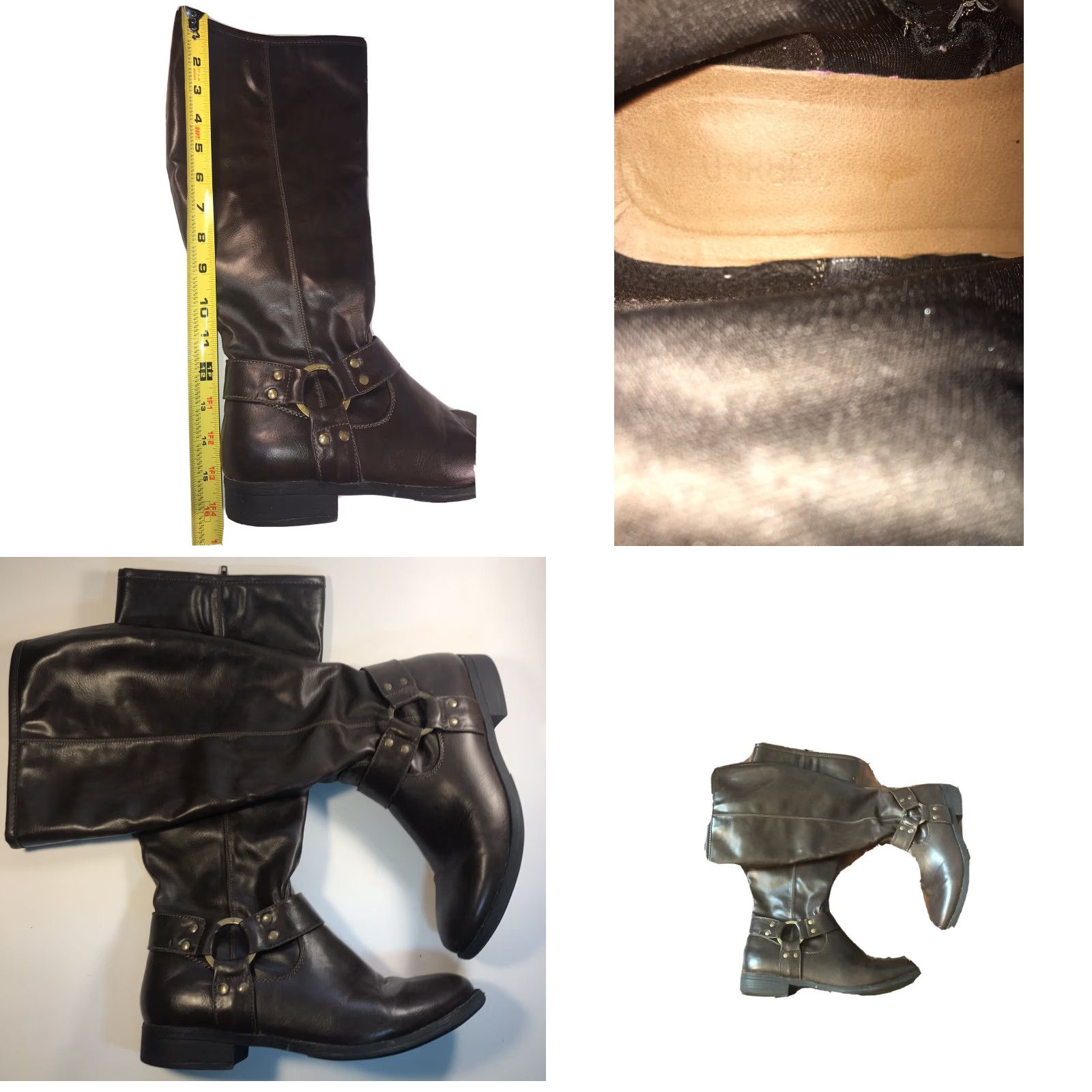 Vintage Womens UNR8ED Elizabeth Boots Knee High Brown Faux Leather SZ 8.5 Zipper Buckle Lined Vintage No Womens Brown Boots Elizabeth 8.5 Size US 9 / IT 39 - 8 Thumbnail