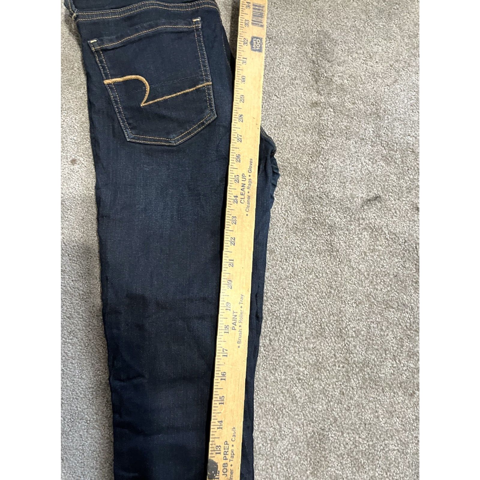 American Eagle Outfitters American Eagle Blue Denim Dark Wash Stretch Jegging Pants 2 Short Solid Size 26" / US 2 / IT 38 - 6 Thumbnail
