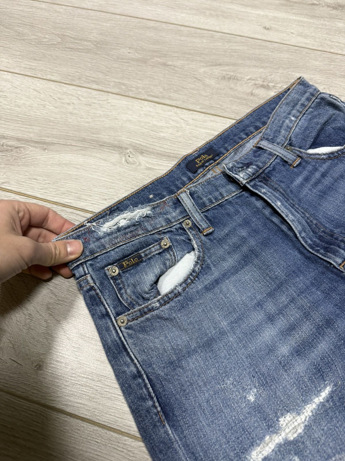 Polo Ralph Lauren POLO Ralph Lauren patchwork pieces jeans sewn pants vintage Size US 29 - 4 Thumbnail