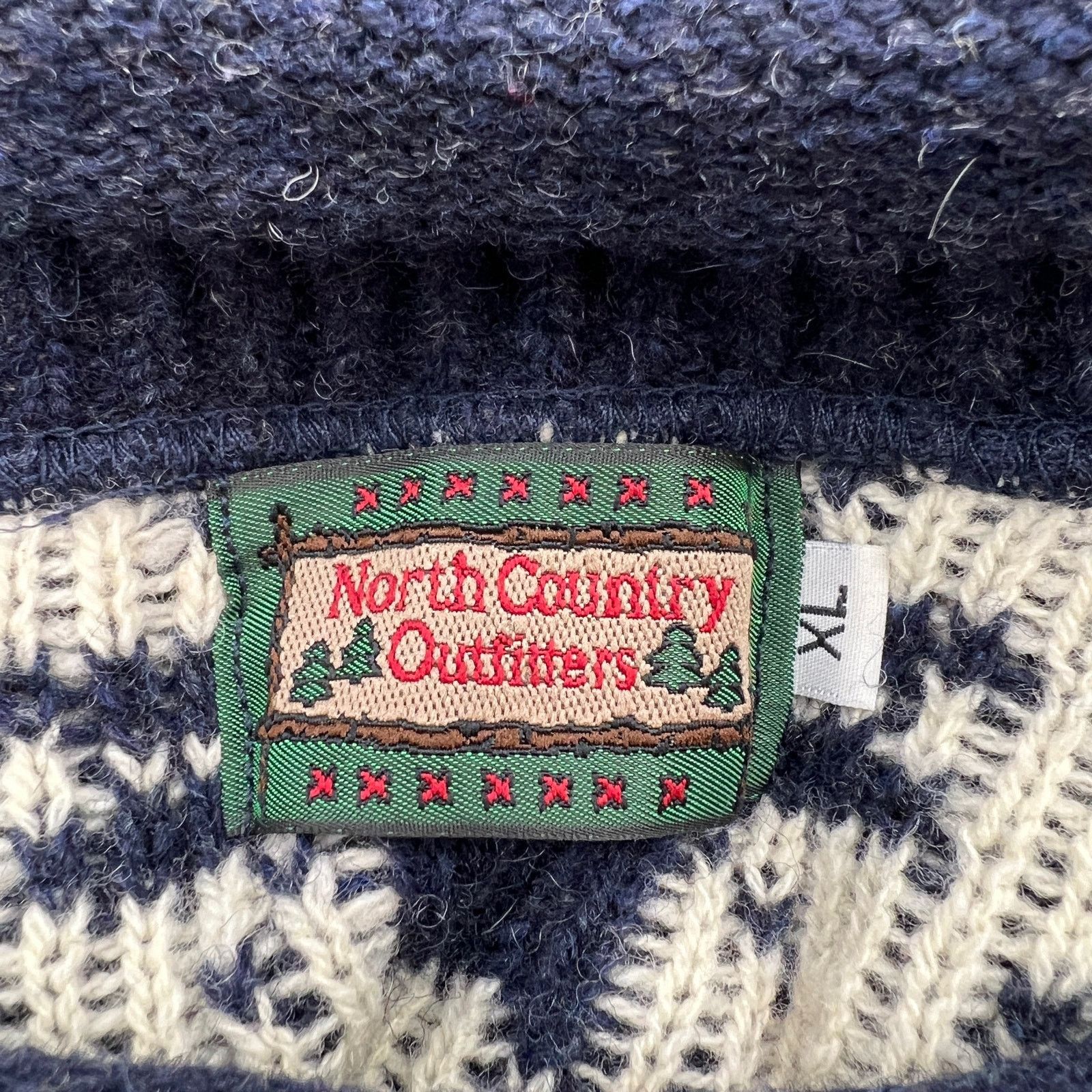 Vintage Vintage Wool North Country Outfitters Blue Winter Motifs Size US XL / EU 56 / 4 - 3 Thumbnail