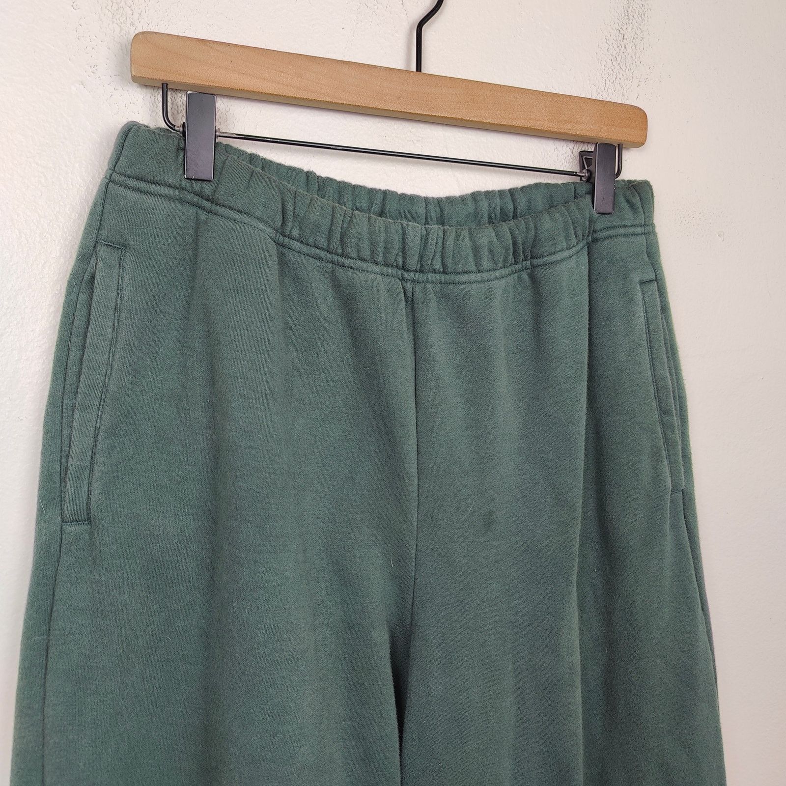 Other Skims Cotton Fleece Straight Leg Pants Medium Sage Green Size 28" / US 6 / IT 42 - 2 Thumbnail
