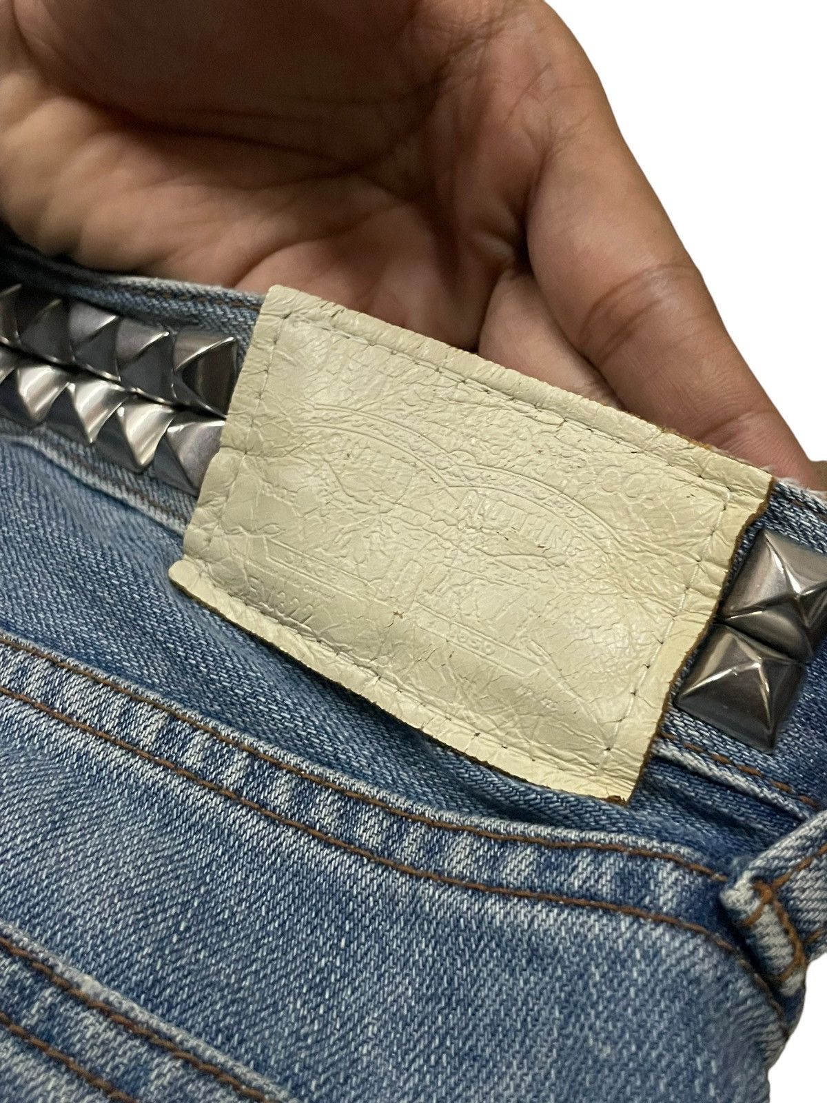 Levi's Vintage Levi’s Spiked Denim Distressed Punk Goth Style Jeans Size 29" - 13 Thumbnail