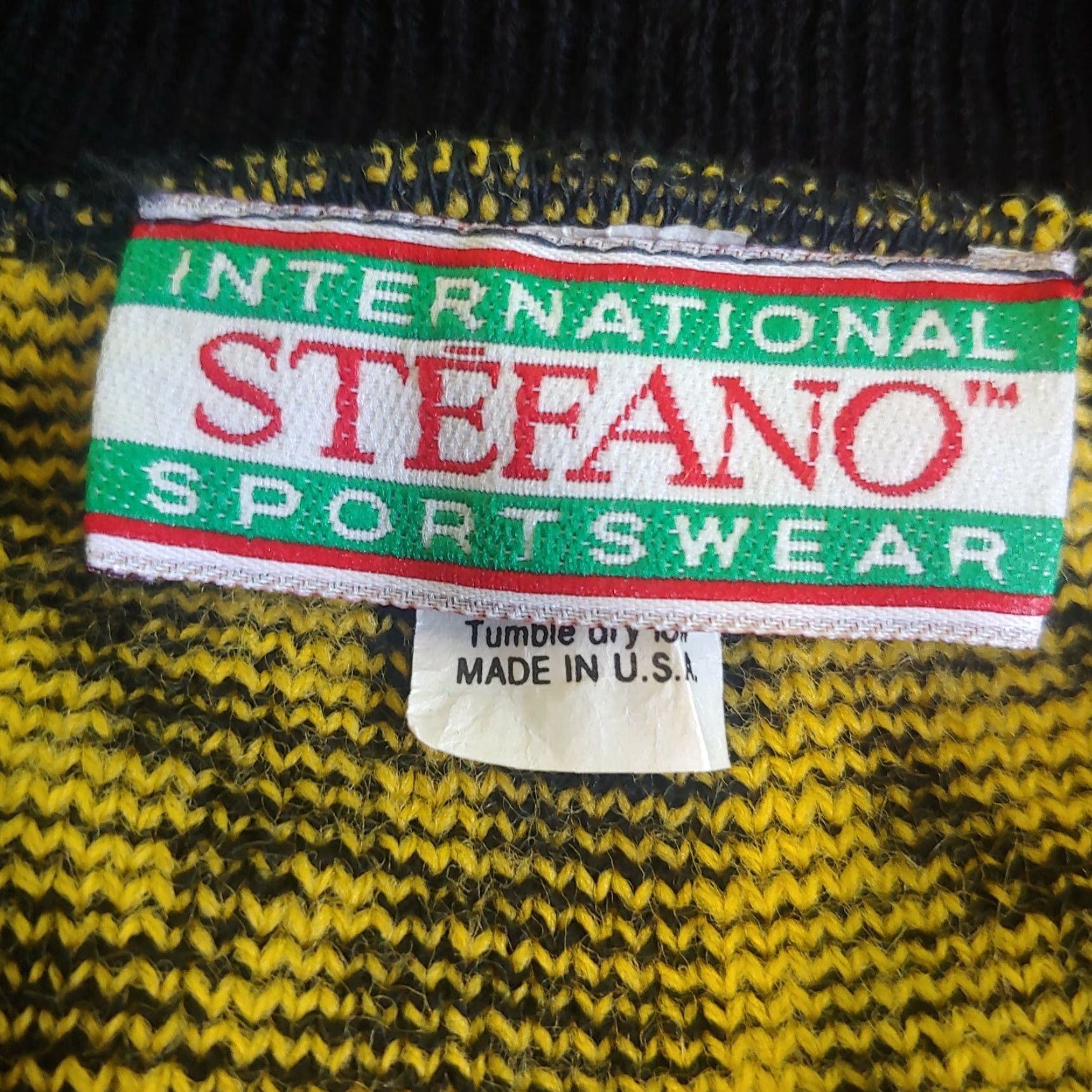 Vintage VINTAGE Stefano Sweater Large V Neck Retro Paisley Black Yellow 80s Women's Pullover Knit Long Sleeve Modern 1980s Retro Woman Mens? Size L / US 10 / IT 46 - 3 Thumbnail