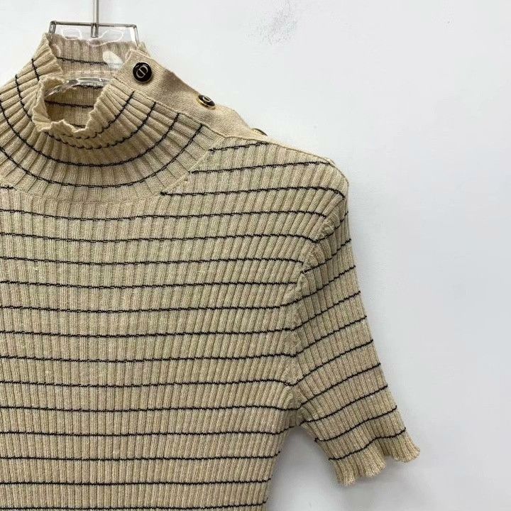 Dior Christian Dior Brown Striped Bee Cashmere Sweater Size US XS / EU 42 / 0 - 3 Thumbnail