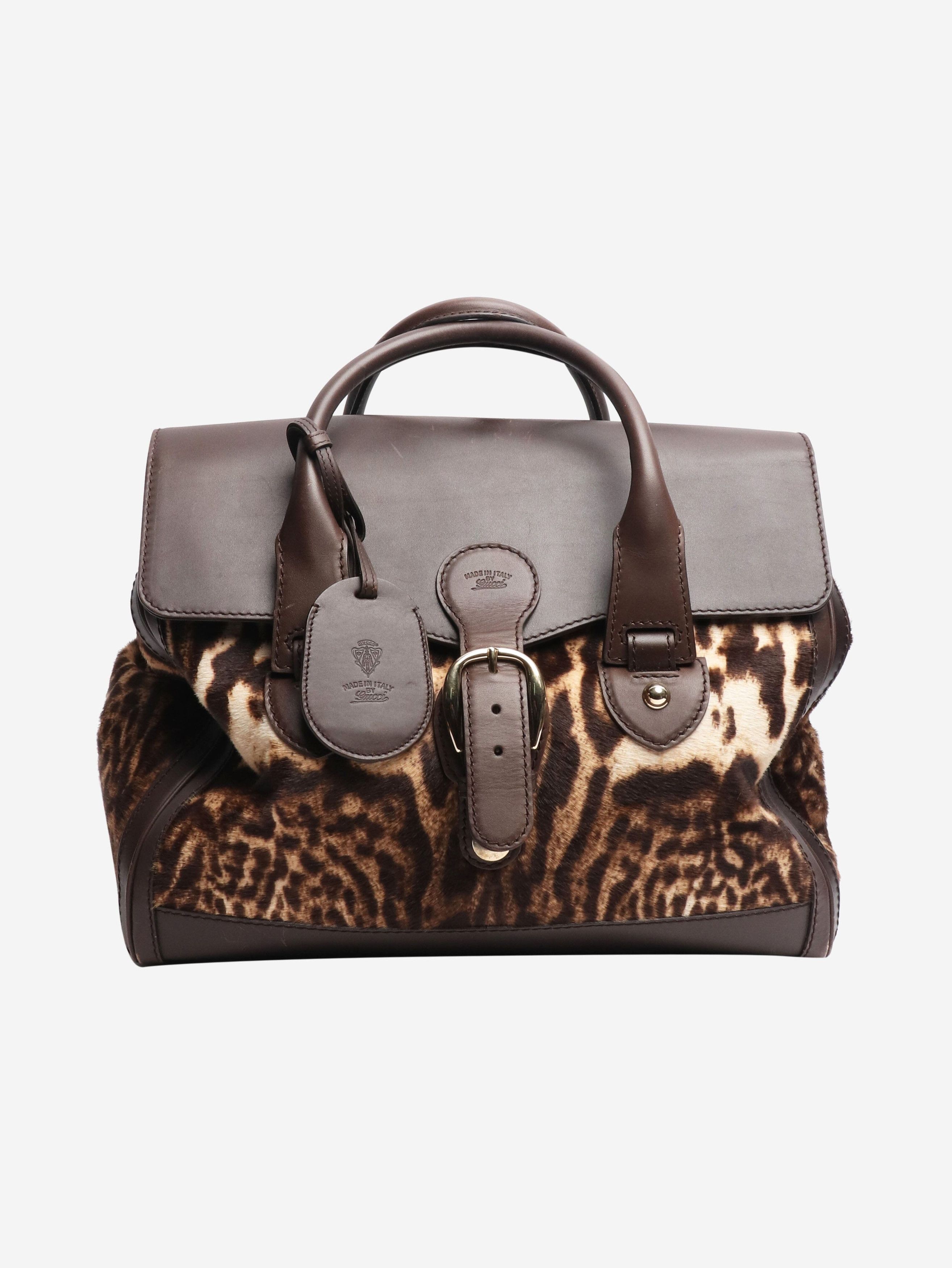 Gucci Brown ponyhair Heritage shoulder bag Size ONE SIZE - 1 Thumbnail