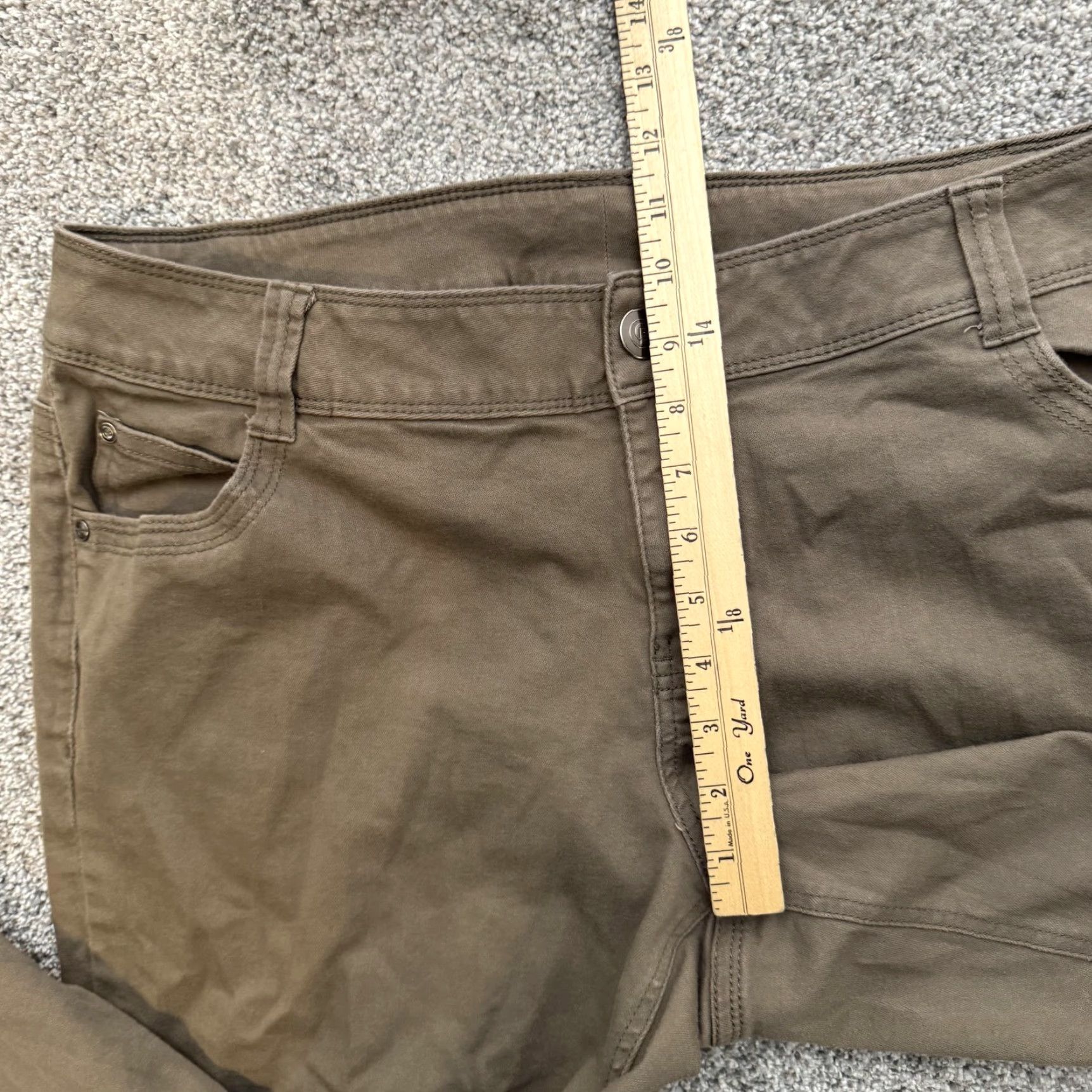 Vintage Lane Bryant Pants Womens 16 Stretch Ankle Zip Pockets Cropped Casual Brown Size 38" / US 16 / IT 52 - 6 Thumbnail