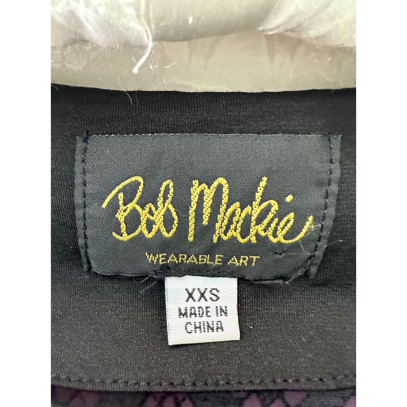 Bob Mackie BOB MACKIE | Black Purple Rhinestone Knit Long Sleeve Top Size XXS / US 00 / IT 34 - 5 Thumbnail