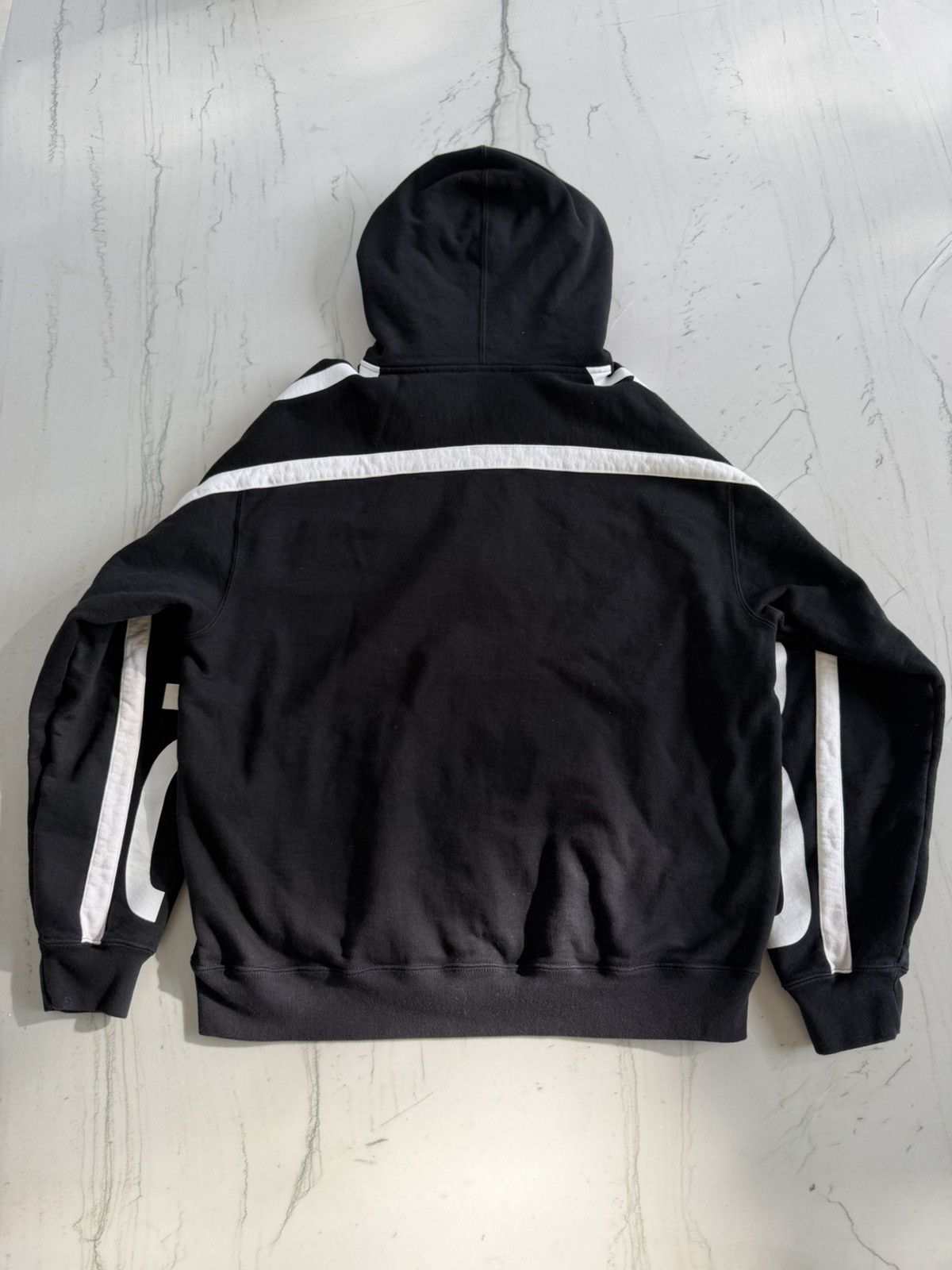 Supreme Supreme Big Logo Paneled Zip Up Hooded Sweatshirt Black Size US L / EU 52-54 / 3 - 2 Thumbnail